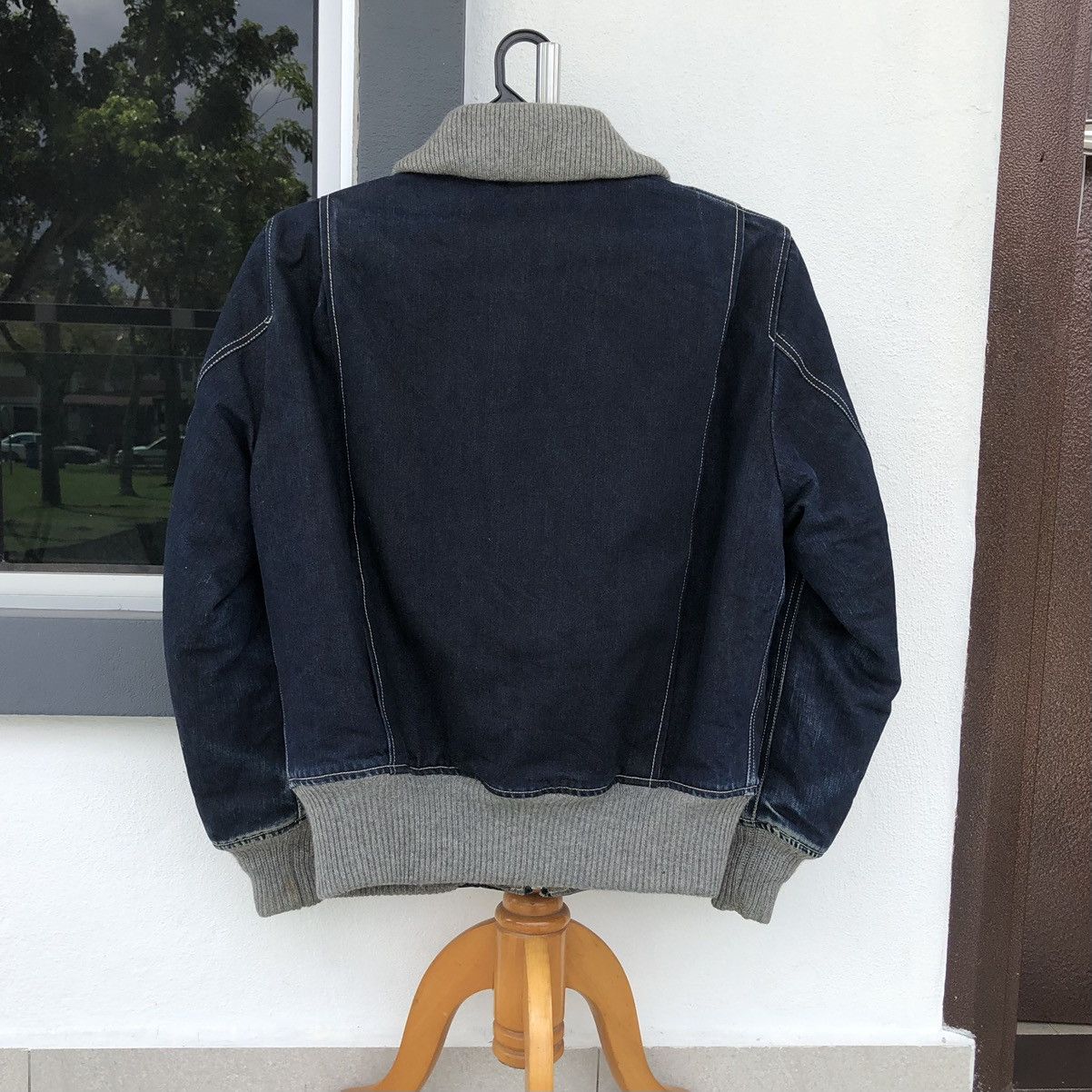 Vintage Vintage TRIMRAGH Japanese Ma-1 Denim Bomber Jacket Size US M / EU 48-50 / 2 - 7 Thumbnail