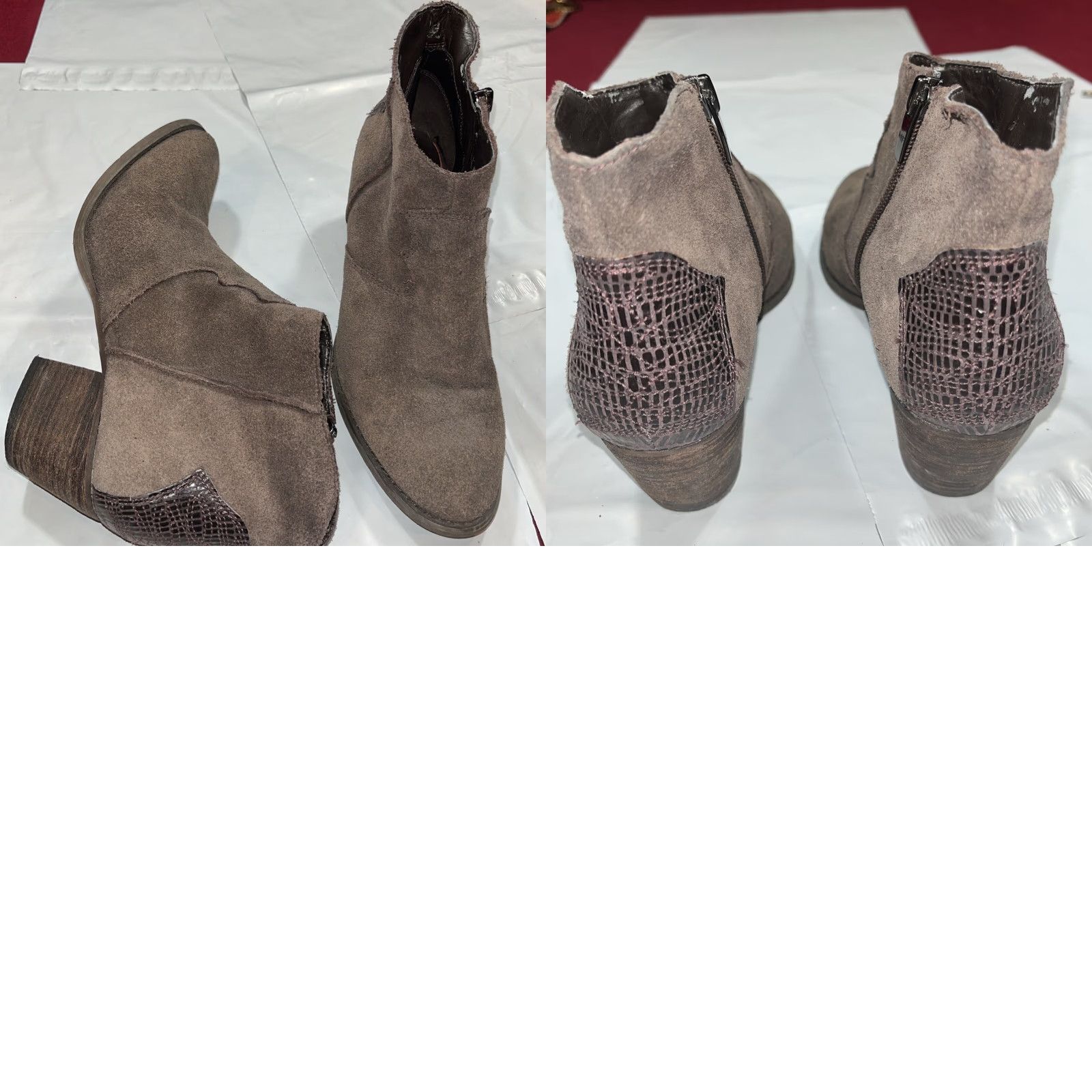 Marc Fisher Marc Fisher BROWN SUEDE WESTERN Leather Ankle BOOTS 2” Heels Women’s Size 7.5 M Brown Suede Ankle Boots Western Zip Pointed Toe Size US 8 / IT 38 - 10 Thumbnail
