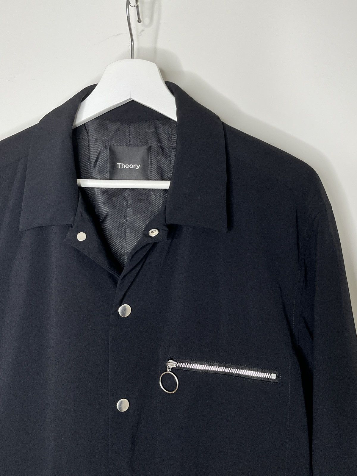Theory Stretch Nylon Shirt Jacket polyfil lined Sz L
