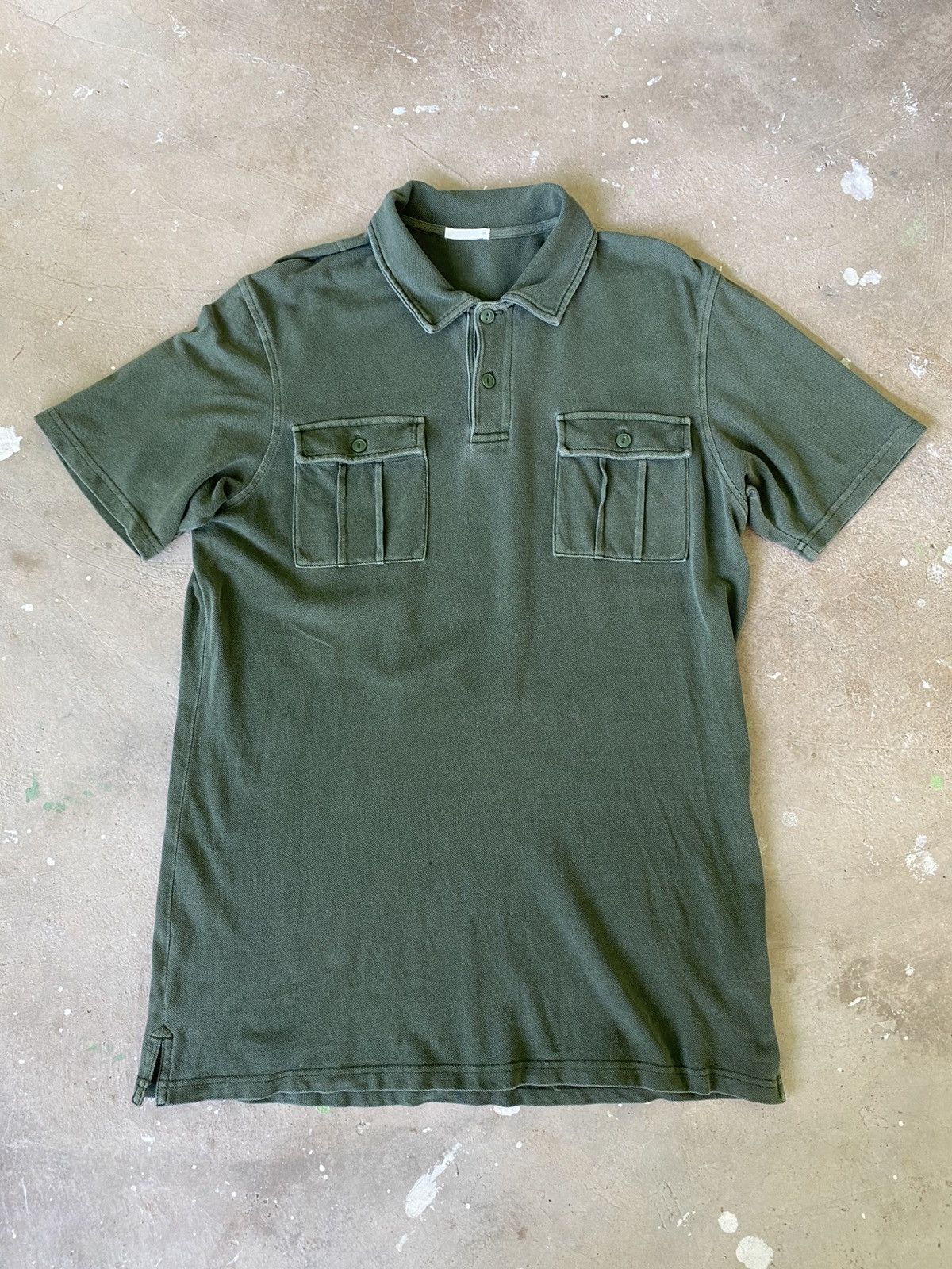 GU GU Olive Military Pocket Polo Japanese Utility Shirt Size US M / EU 48-50 / 2 - 1 Thumbnail