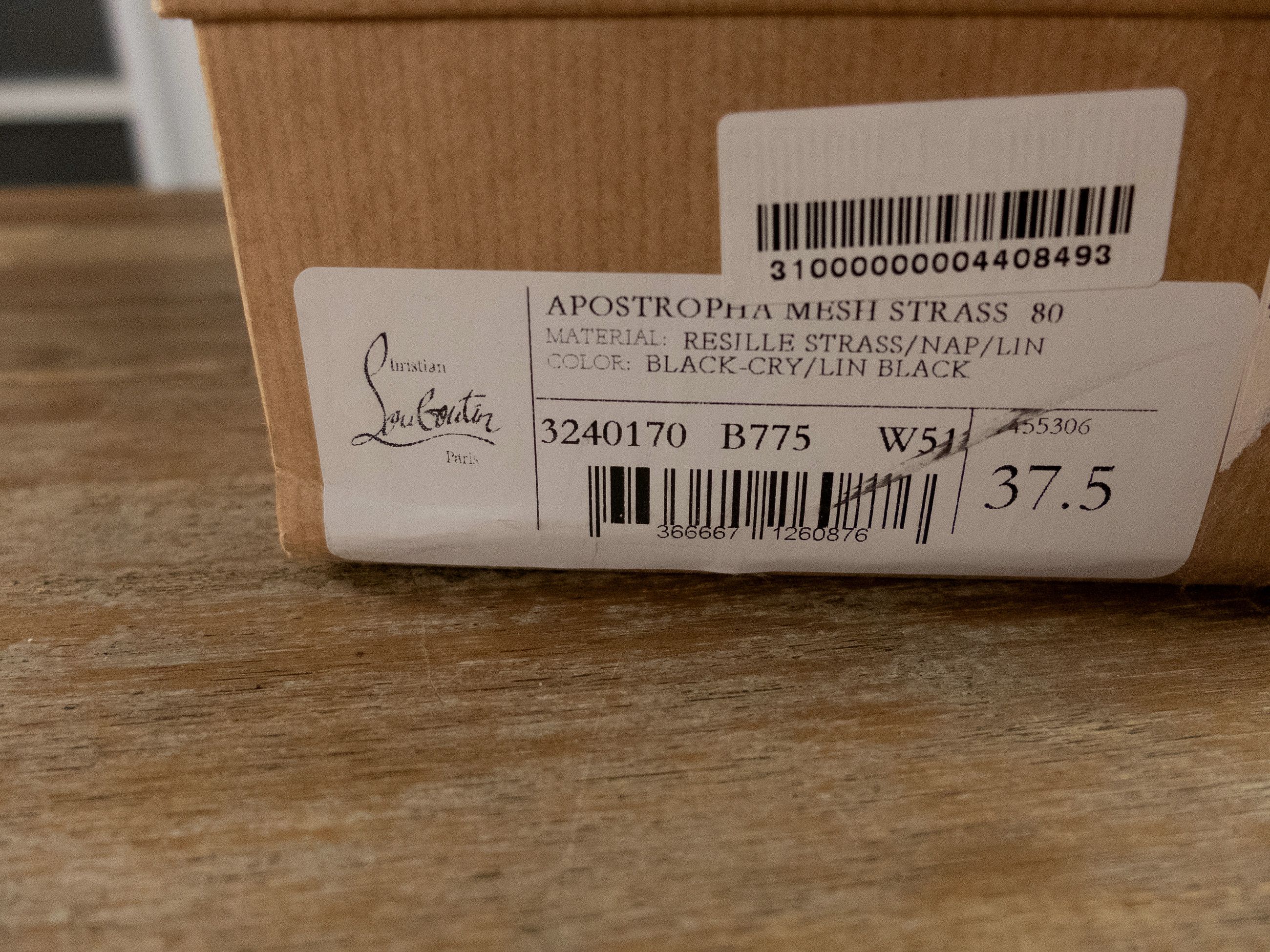 Christian Louboutin CHRISTIAN LOUBOUTIN Apostropha Mesh Strass black pumps 37.5 Size US 7.5 / IT 37.5 - 13 Thumbnail