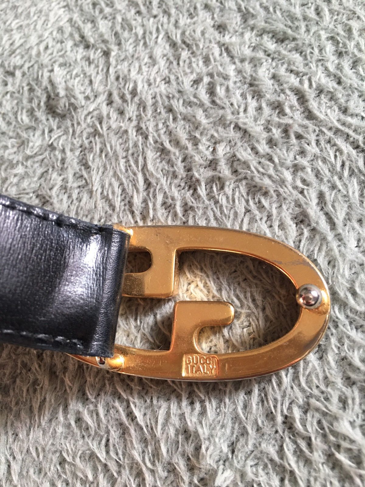 Gucci Gucci Belt Leather Black GG Vintage Sz 75/30 Size 30 - 3 Thumbnail