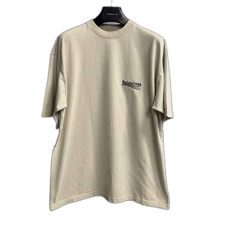 Balenciaga Balenciaga Beige Logo Embroidery Short Sleeve T-shirt-yf Size US XS / EU 42 / 0 - 1 Thumbnail