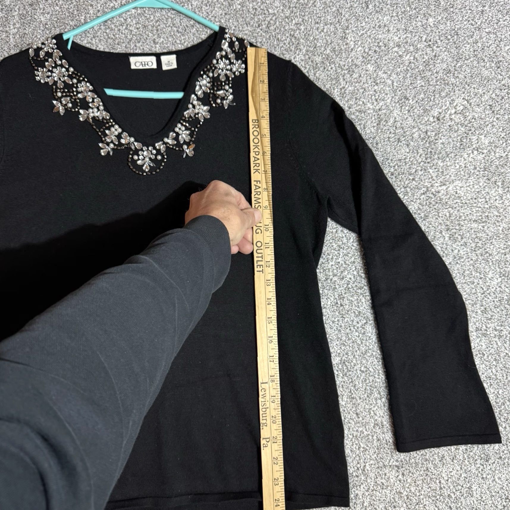 Vintage VINTAGE Y2K Top Womens Size Medium Beaded Embellished Feminine Chic Evening Wear Shirt Blouse 70% Rayon 30% Nylon Black 90s City Fairy Mens? Size M / US 6-8 / IT 42-44 - 2 Thumbnail
