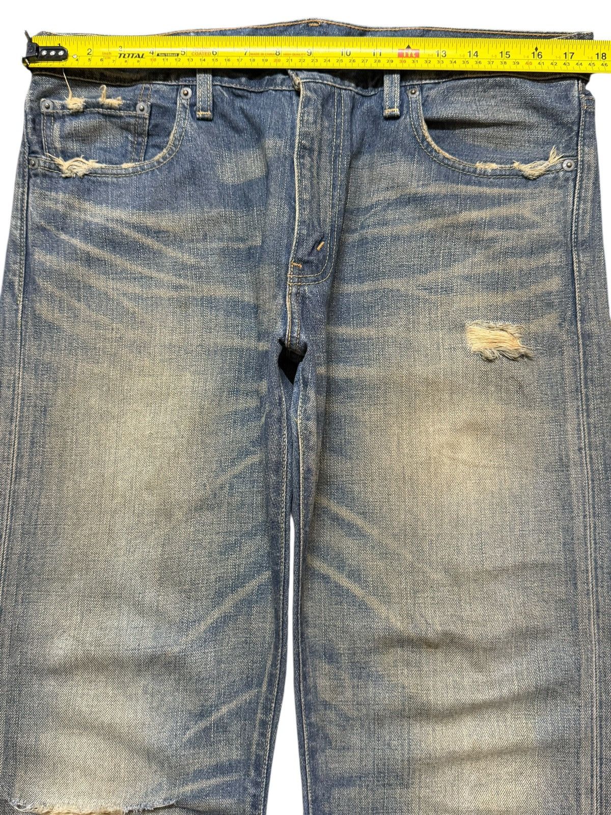 Levi's Vintage Y2K Levis 505 Mud Wash Faded Clawmark Distressed Size US 34 / EU 50 - 10 Thumbnail