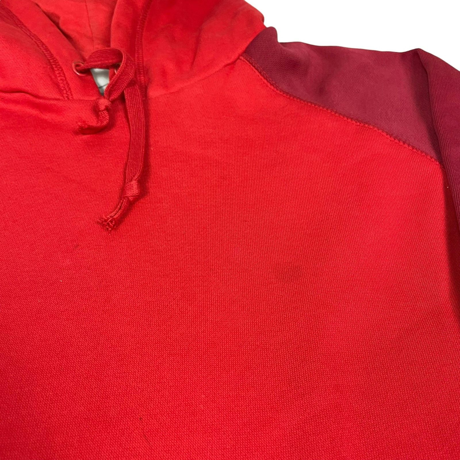 Nike × Vintage Nike Red Fleece Swoosh Raglan Sleeve Pullover Hoodie L Size L / US 10 / IT 46 - 3 Thumbnail