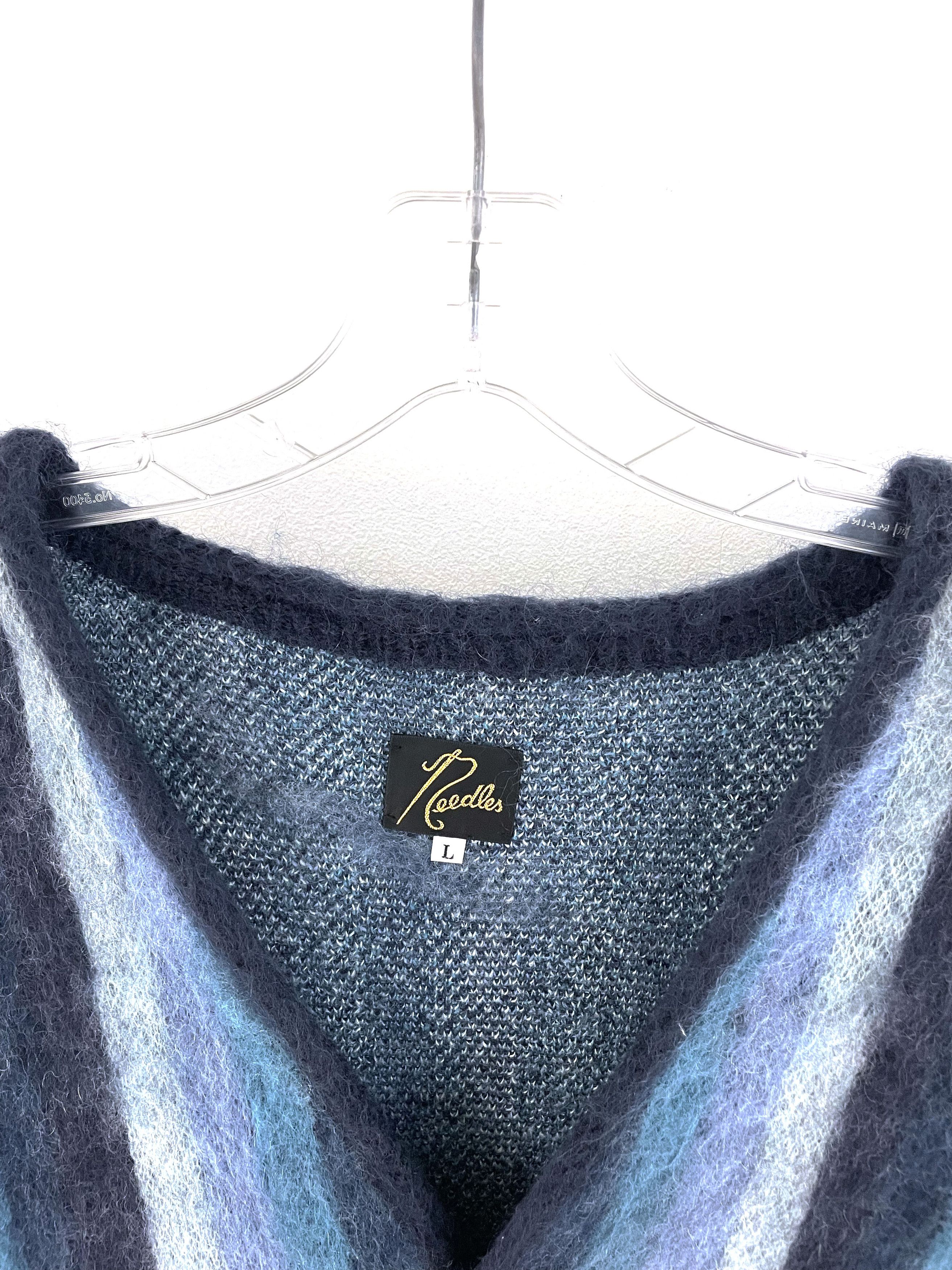 Needles Beams Striped Mohair Cardigan Size US L / EU 52-54 / 3 - 3 Thumbnail