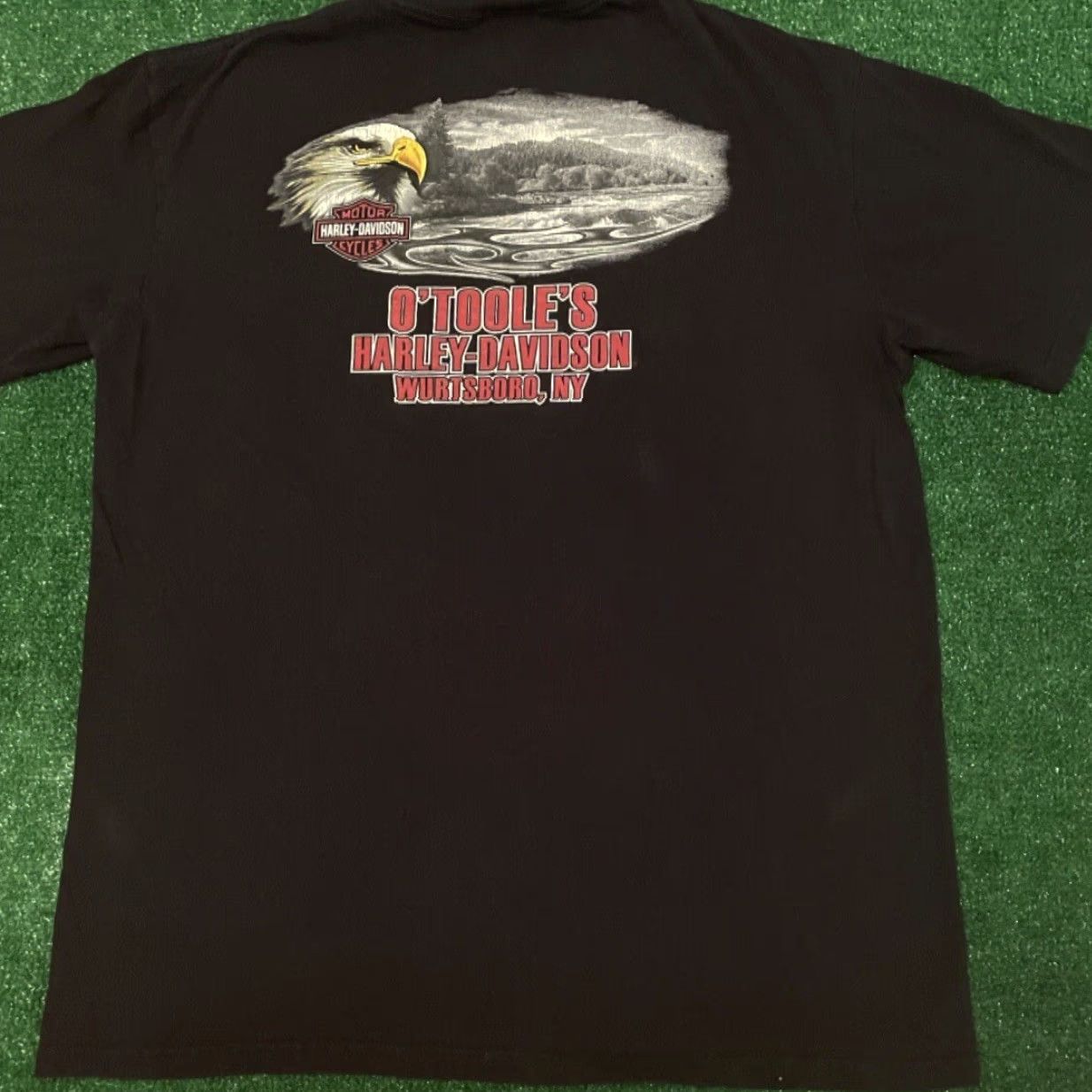 Harley Davidson VINTAGE Harley-Davidson T-Shirt Men Short Sleeve Black 90s Y2K Biker Motorcycle Wurtsboro New York L Size US L / EU 52-54 / 3 - 4 Thumbnail