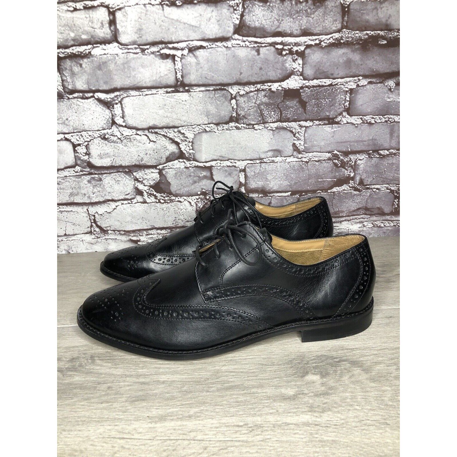 Florsheim Florsheim Black Leather Wingtip Lace Up Dress Shoes Men Sz 1 Size US 12 / EU 45 - 1 Thumbnail