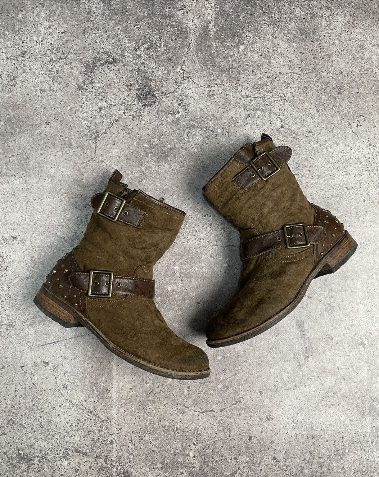 Vintage Italian AS 98 Guidi Style Skull Leather Biker Boots