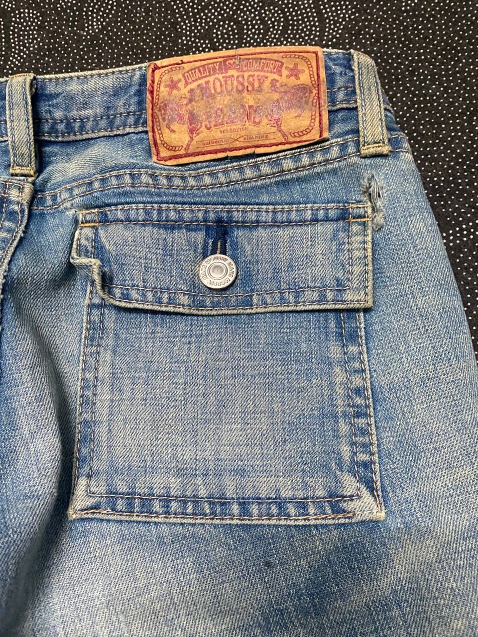 If Six Was Nine 💥FLARE💥VINTAGE MOUSSY JEANS BUSHPANT DISTRESSED DENIM Size US 28 / EU 44 - 8 Thumbnail