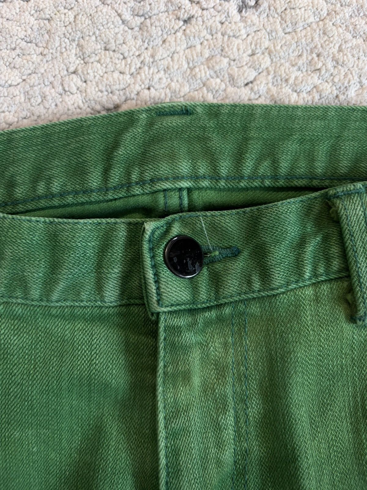 Number (N)ine AW05 Green Pain Denim Size US 31 - 3 Thumbnail