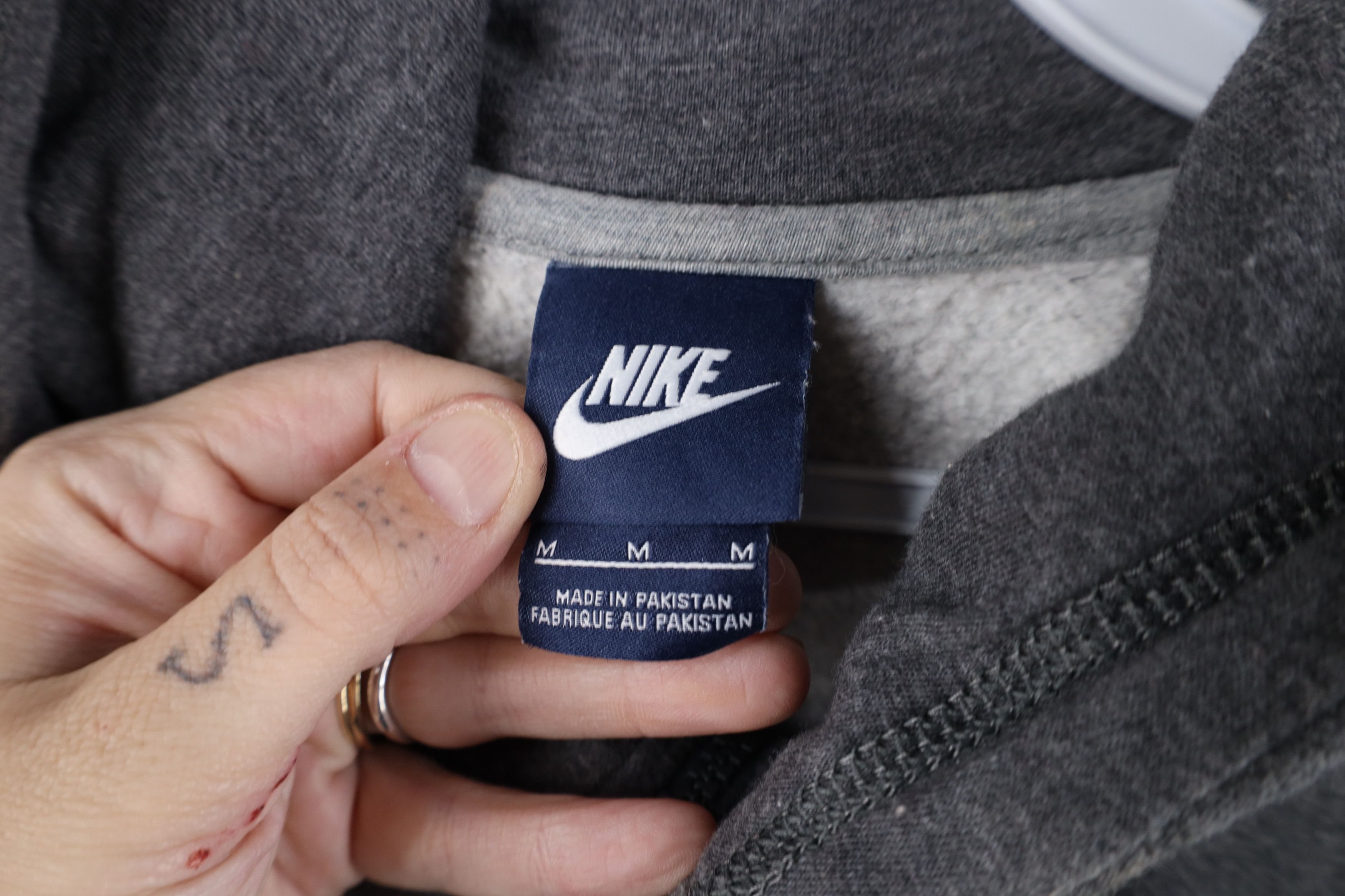 Nike × Vintage Vintage Nike Travis Scott Mini Swoosh Full Zip Hoodie Gray Size US M / EU 48-50 / 2 - 9 Thumbnail