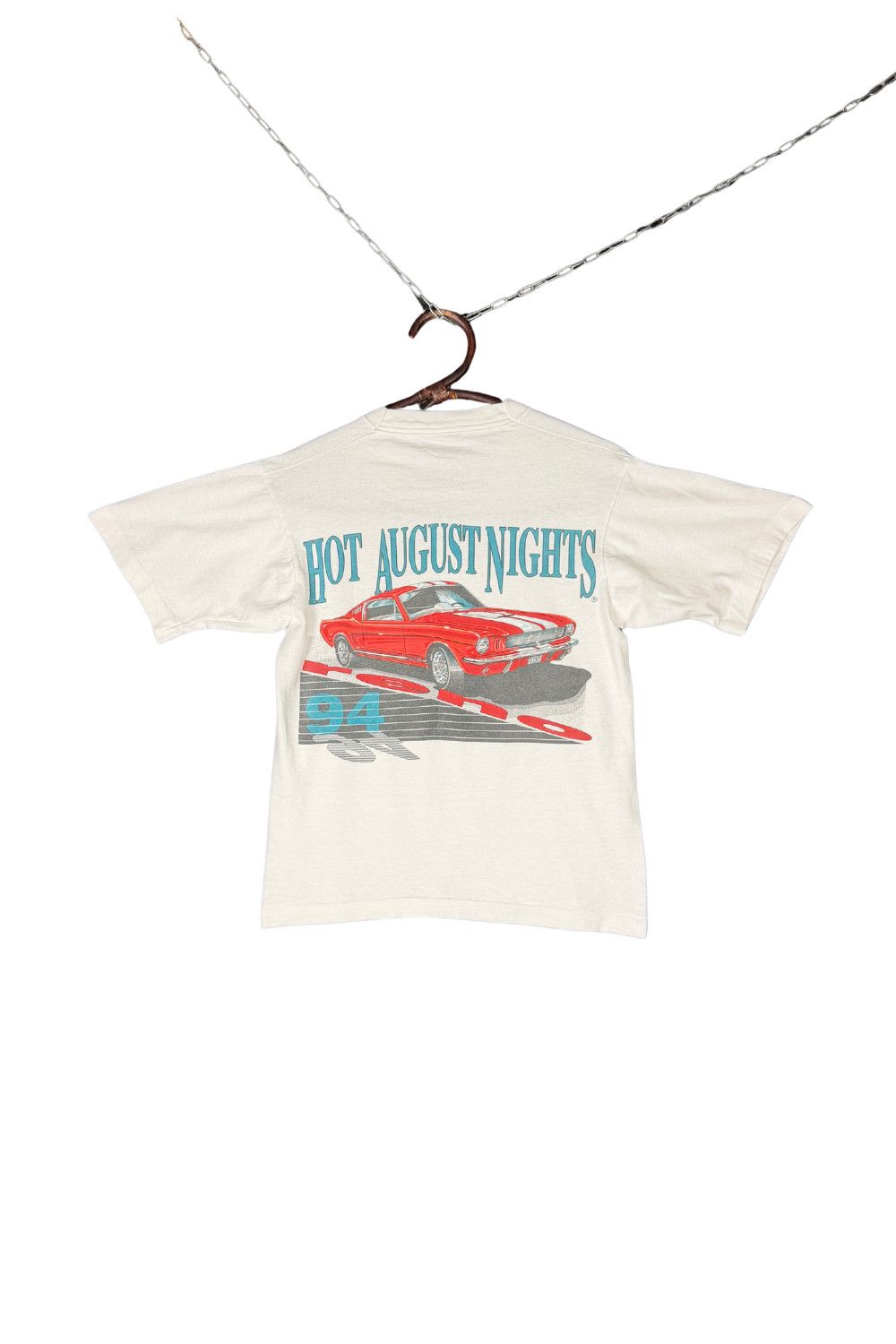 Fruit Of The Loom 1994 Hot August Nights Mustang Single Stitch USA Vintage Size US S / EU 44-46 / 1 - 1 Thumbnail