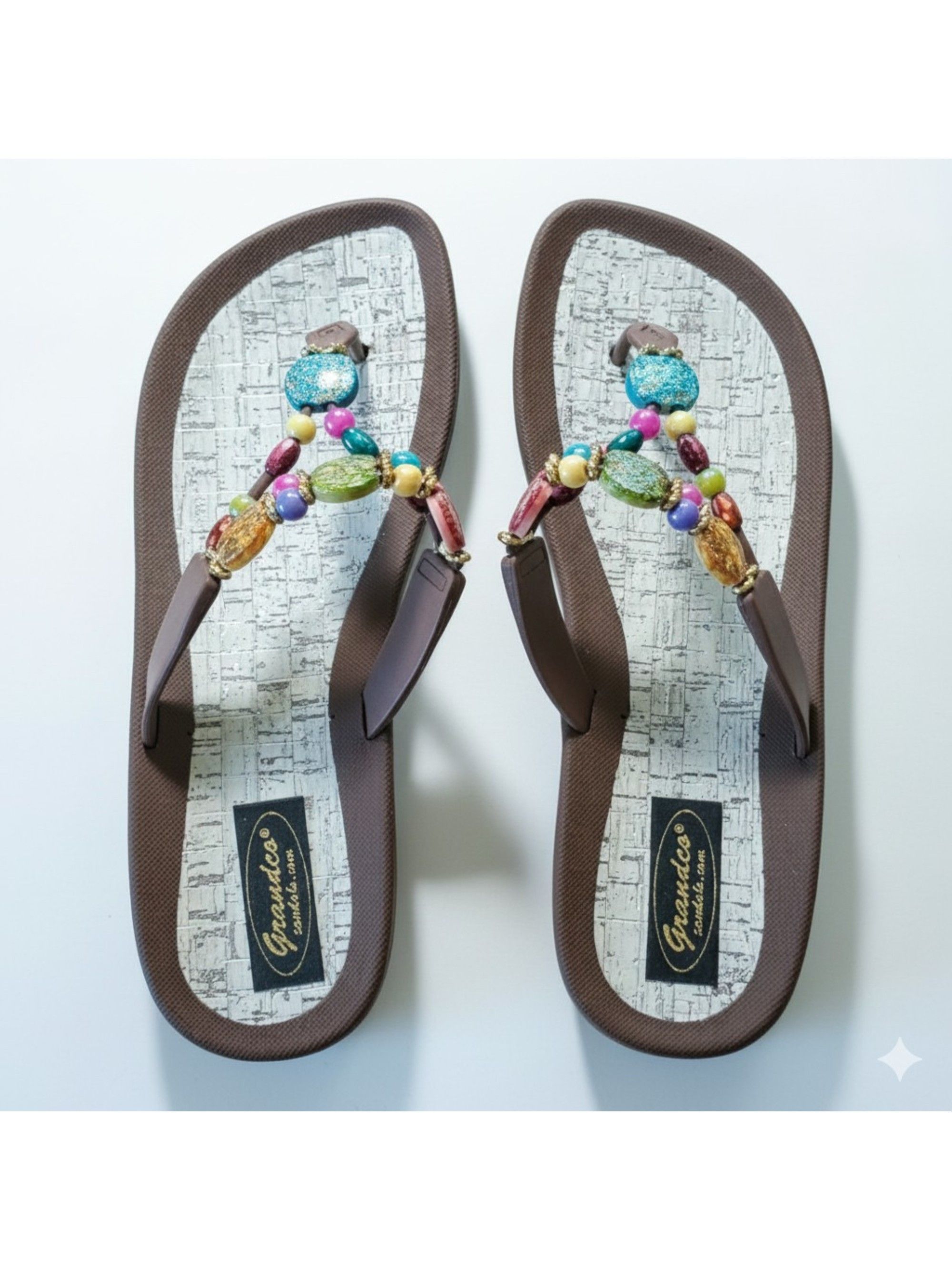 Other Grandco Size 9 NEW Sandals Rainbow Beaded Thong Flip Flop Size US 9 / IT 39 - 5 Thumbnail