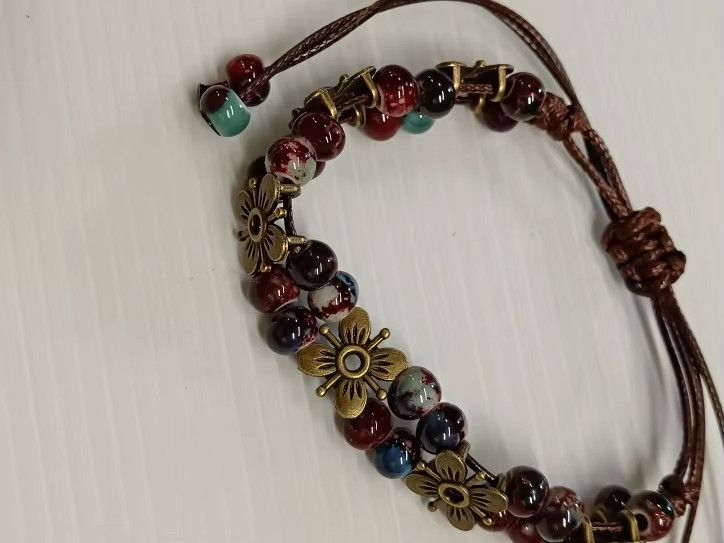 Handmade Flower Ceramic Bracelet Handmade Jewelry Gift For Her Size ONE SIZE - 5 Thumbnail