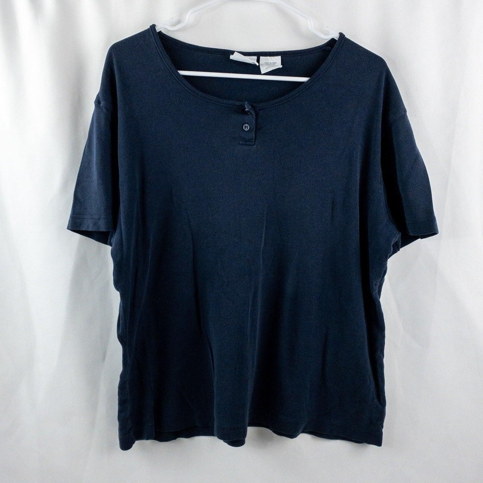 Other Bobbie Brooks Vintage Navy Blue Button Tee Womens XLarge Size XL / US 12-14 / IT 48-50 - 1 Thumbnail