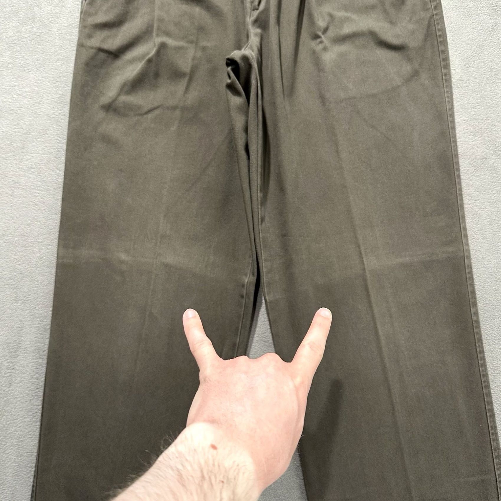 Dockers DOCKERS Khaki Pants Mens Brown Pleated Relaxed Straight 33x32 (33x31.5) Size US 33 - 5 Thumbnail