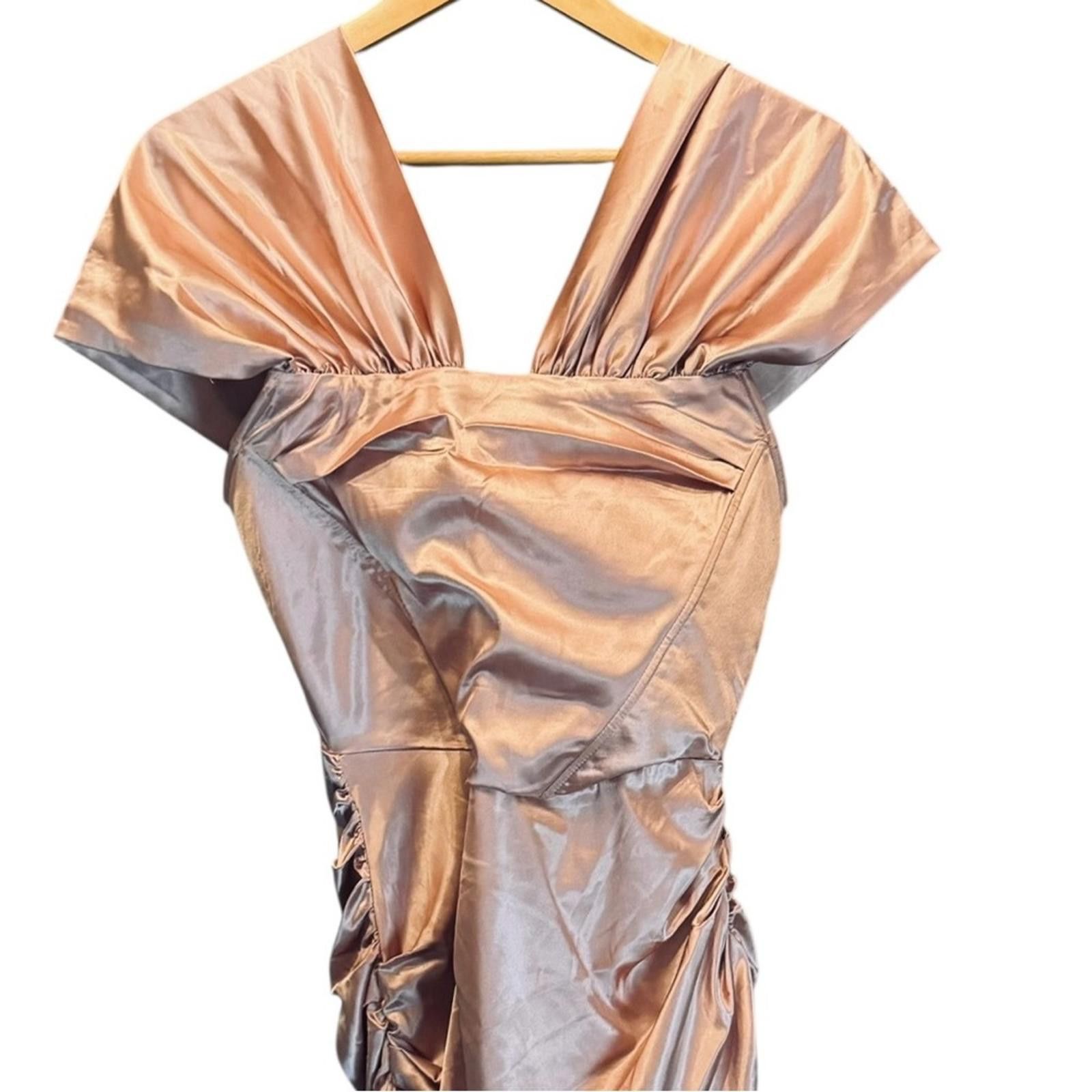 Designer Superdown. Aurora Mini Satin Ruched Dress. Size Medium. Size M / US 6-8 / IT 42-44 - 9 Thumbnail