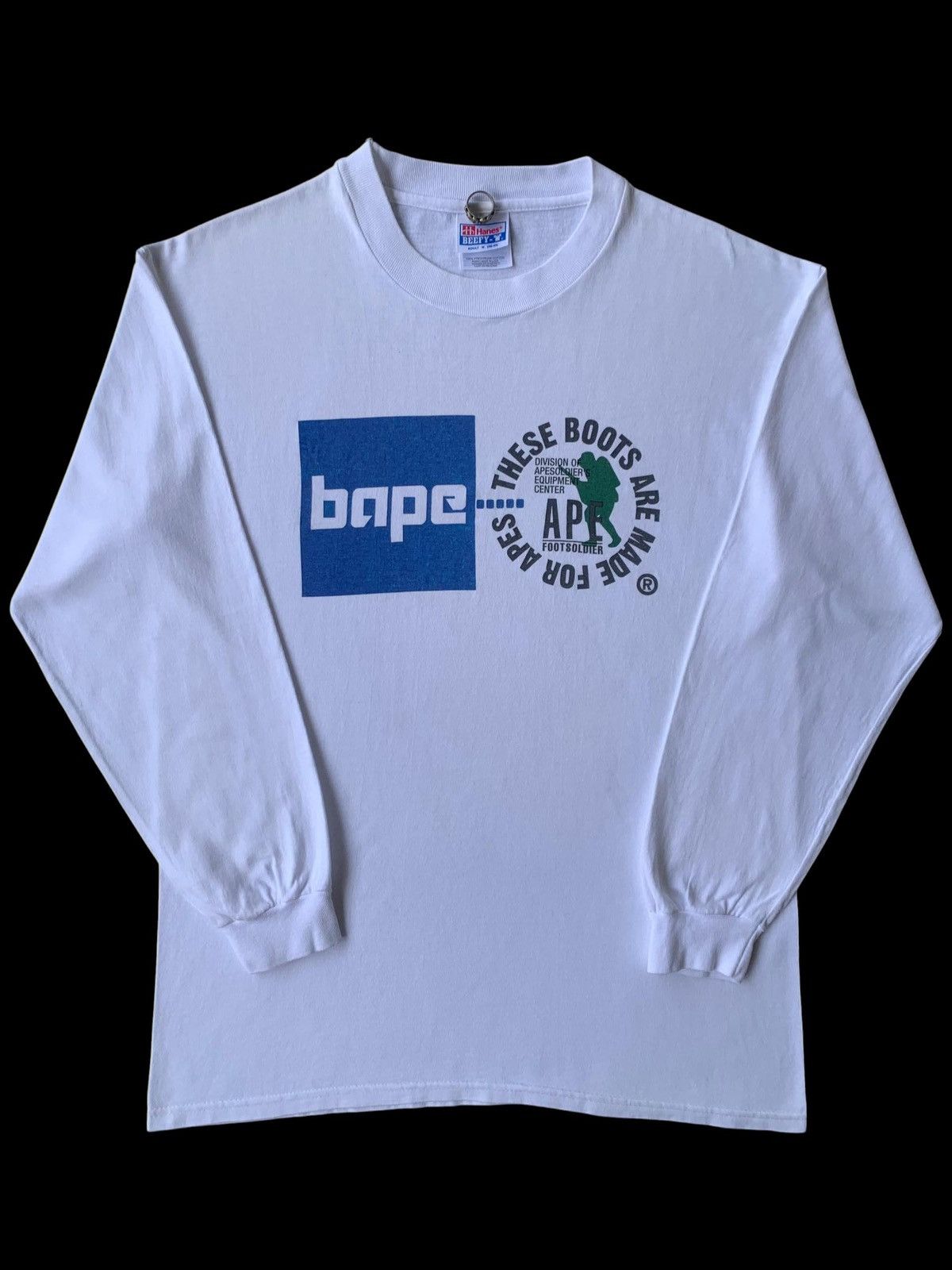 Bape RARE🪖Vintage 90s Bape Foot Soldier Longsleeve Tshirt Size US M / EU 48-50 / 2 - 1 Thumbnail