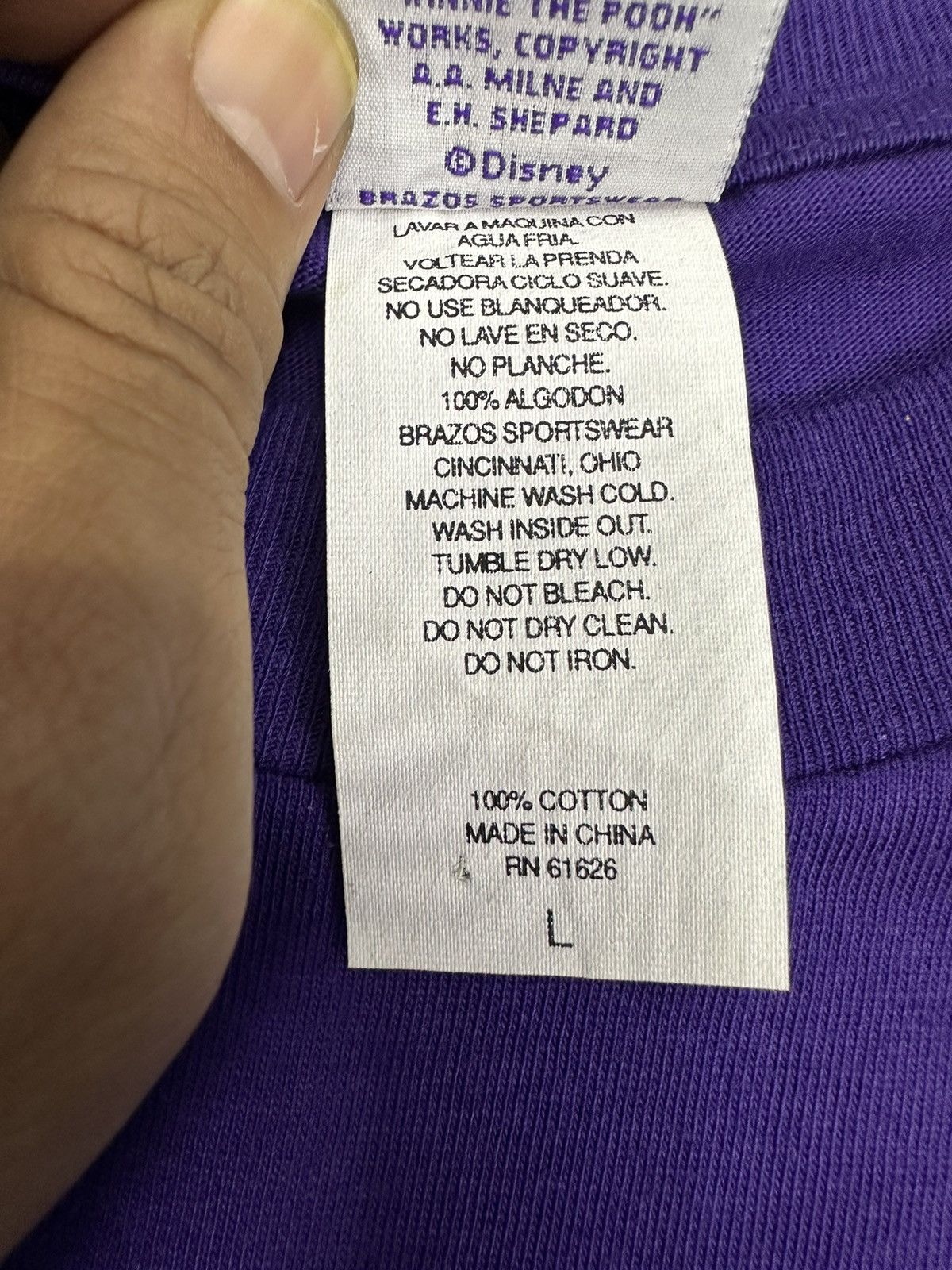 Disney Disney Pooh Embroidery Adventure TShirt A645 Size US L / EU 52-54 / 3 - 9 Thumbnail