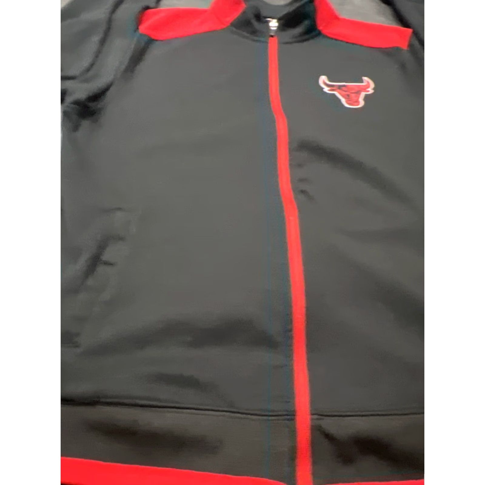 NBA NBA Chicago Bulls Unisex XL Long Sleeve Zip Up Jacket Black Red Logo Zipper Athletic Casual Basketball United Adults Size US XL / EU 56 / 4 - 3 Thumbnail