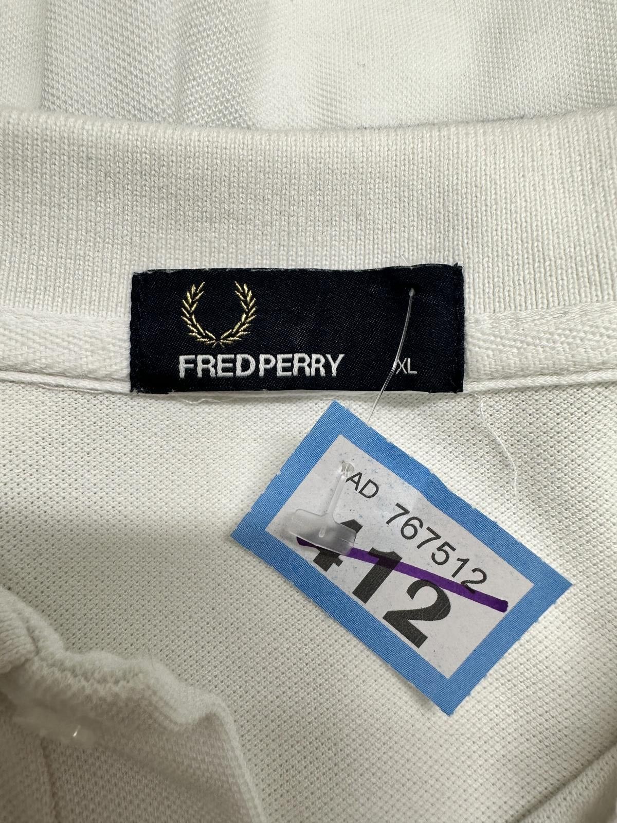 Fred Perry Fred Perry White Polo Shirt with Black Trim Collar and Sleev Size US XL / EU 56 / 4 - 2 Thumbnail