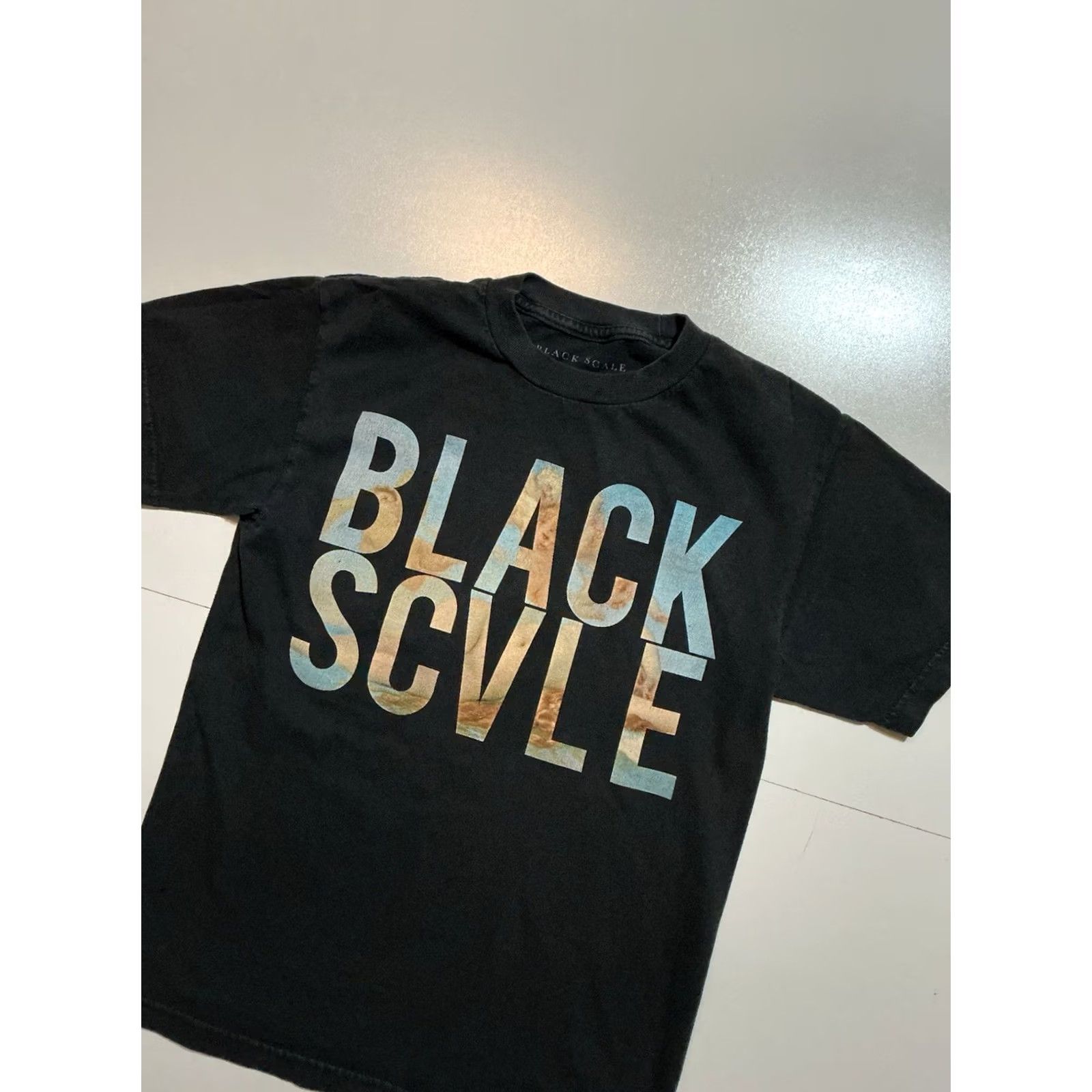 Black Scale VINTAGE Black Scale Scvle Cherub Angels Spellout Graphic Black S/S Crewneck T-Shirt Sz.S Mens Size US S / EU 44-46 / 1 - 3 Thumbnail