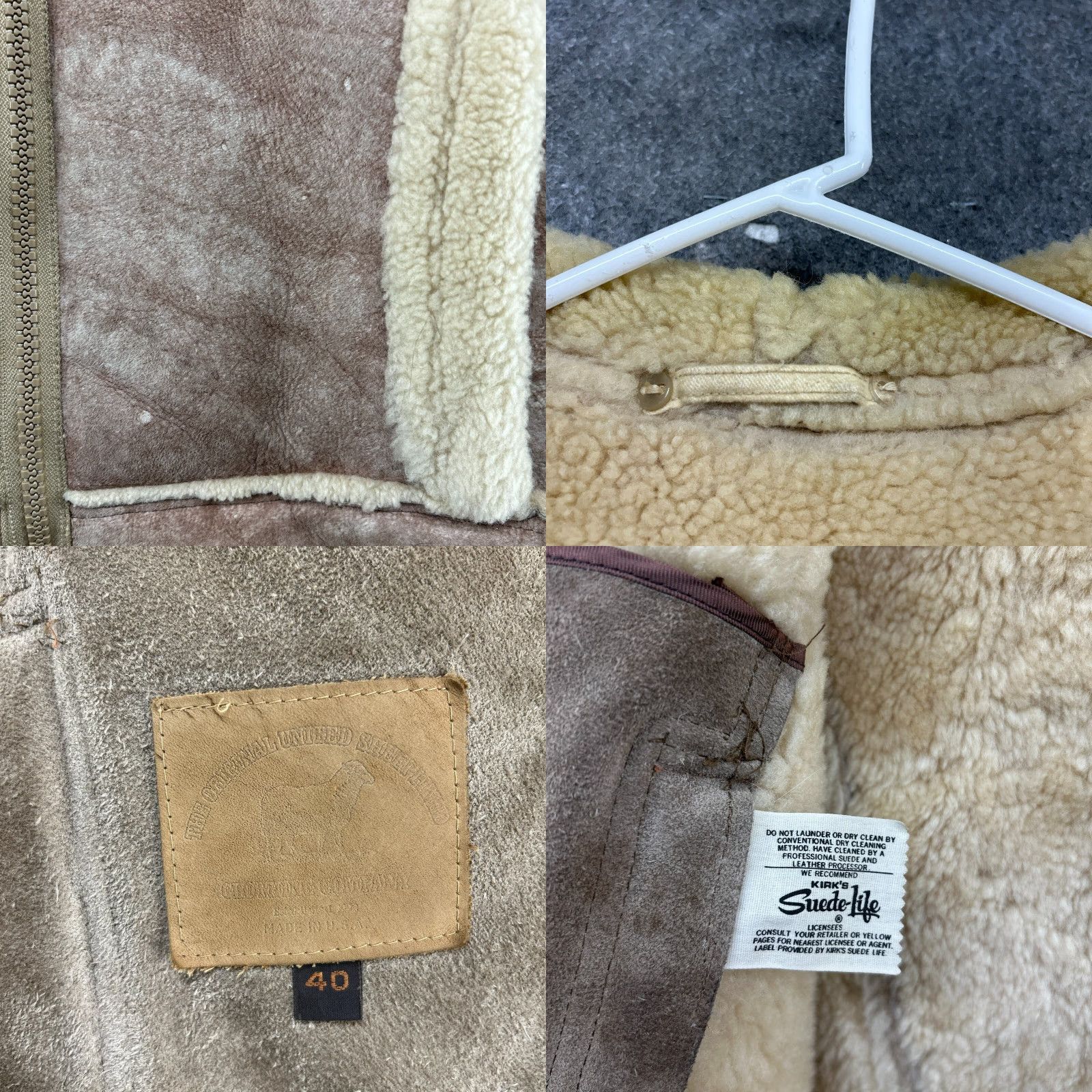 Vintage VINTAGE Cockpit B-3 Bomber Jacket Mens 40 Brown Tan Leather Shearling 90s USA Dark Brown Vintage Mens Jacket Size US XXS / EU 40 - 8 Thumbnail
