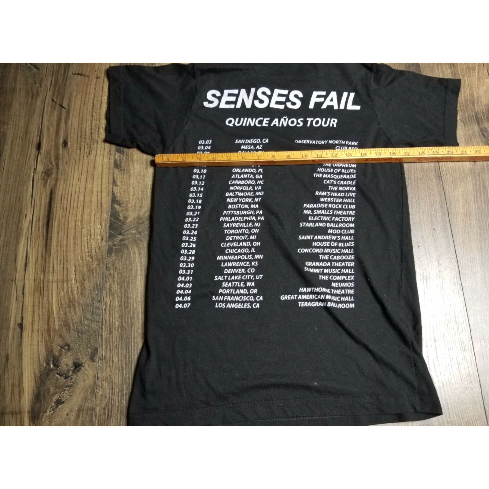 Quince Vintage Senses Fail T-Shirt Band Tour Quince Anos Short Sleeve Crew Neck Unisex Black Size S Size US S / EU 44-46 / 1 - 4 Thumbnail