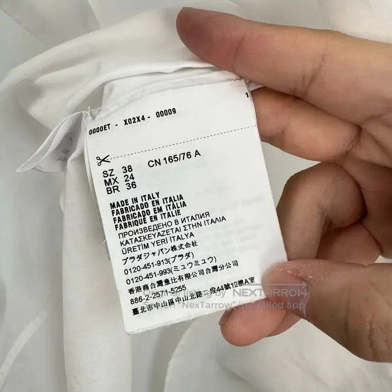 Prada Prada Spring Autumn White Cotton Logo Shirt. Size M / US 6-8 / IT 42-44 - 7 Thumbnail