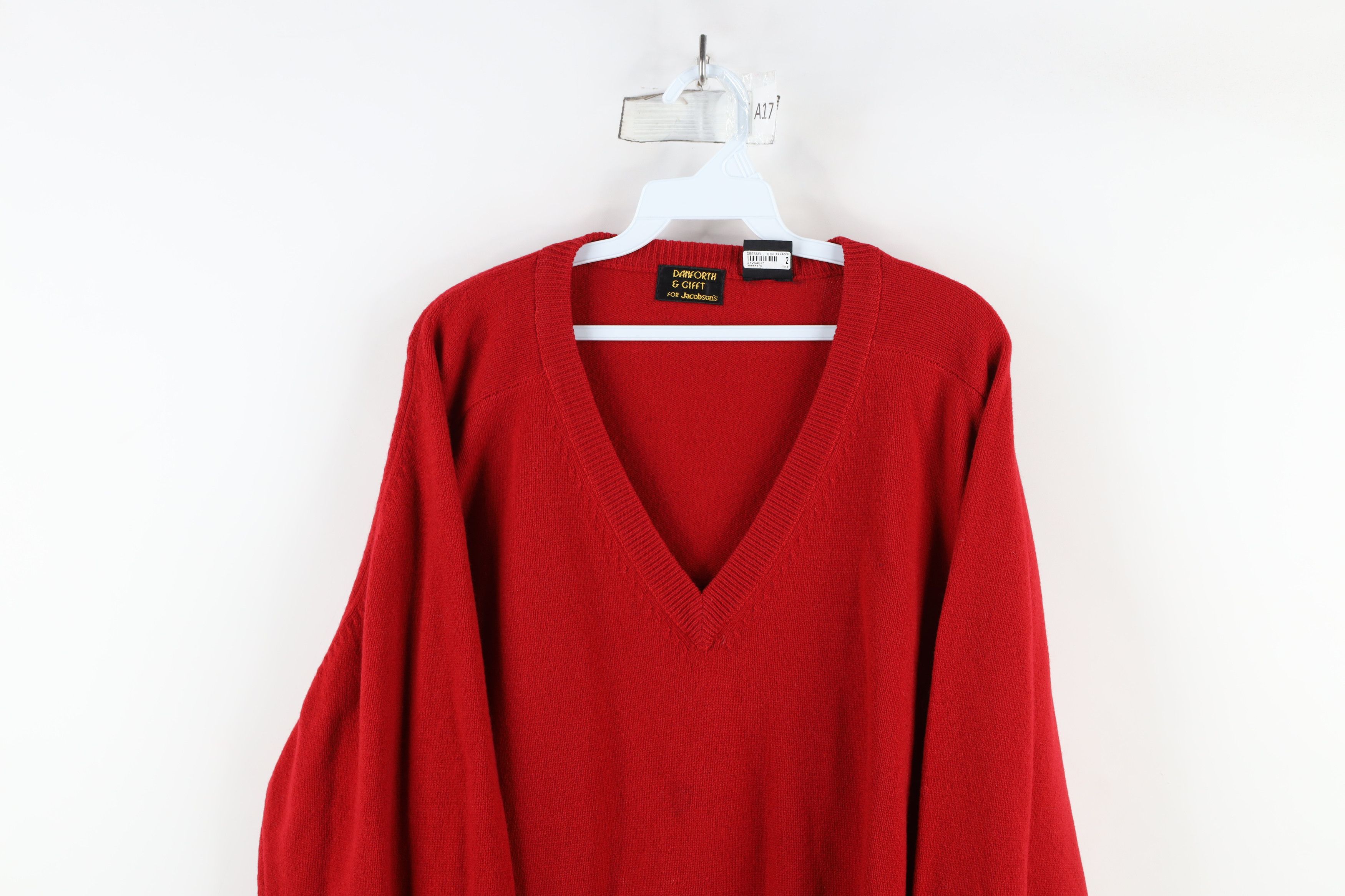 Vintage Vintage 90s Streetwear Heavy Lambswool Knit V-Neck Sweater Size US XL / EU 56 / 4 - 2 Thumbnail