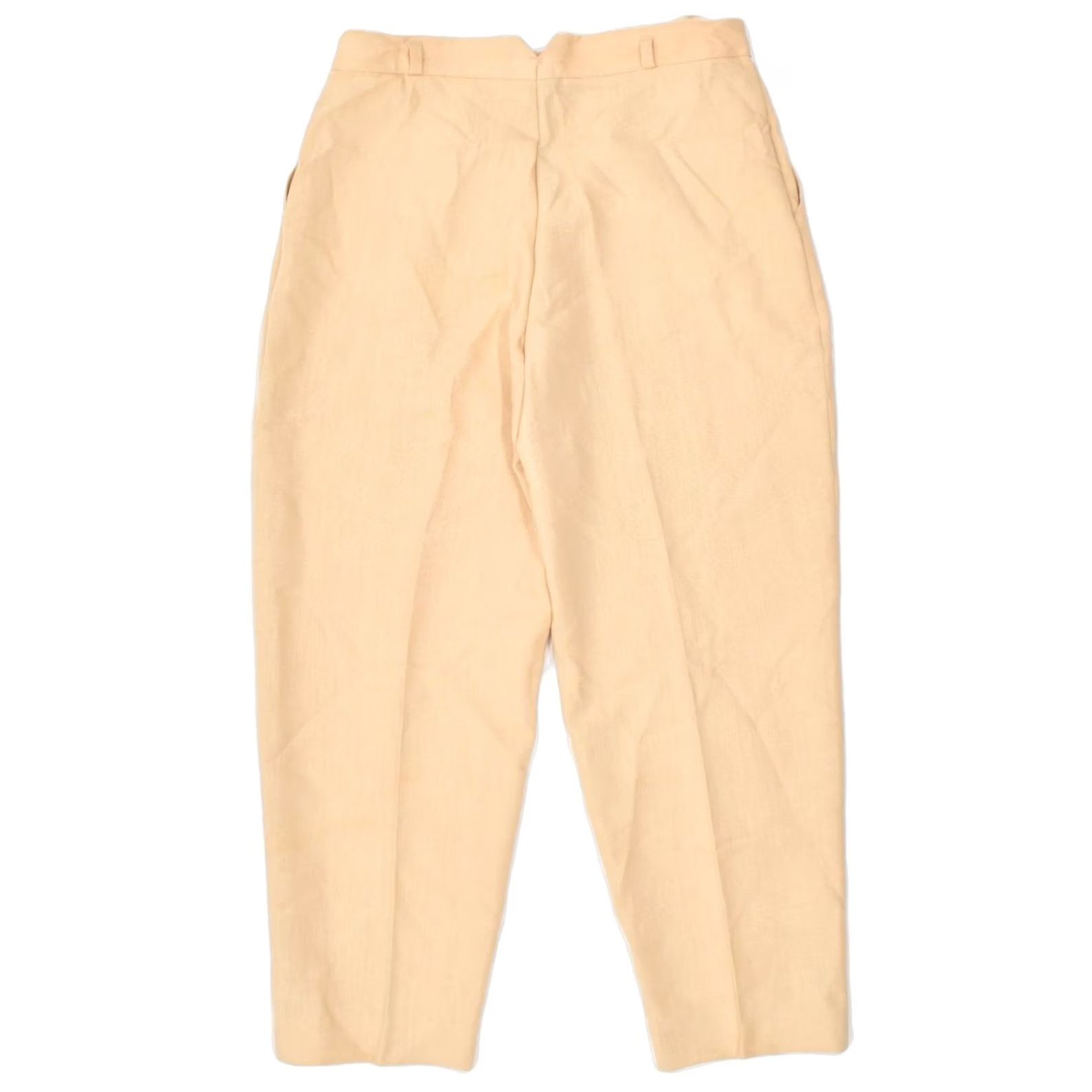 Vintage VINTAGE Womens Straight Casual Trousers Khaki Polyester W26 L30 IT 40 Size 26" / US 2 / IT 38 - 2 Thumbnail