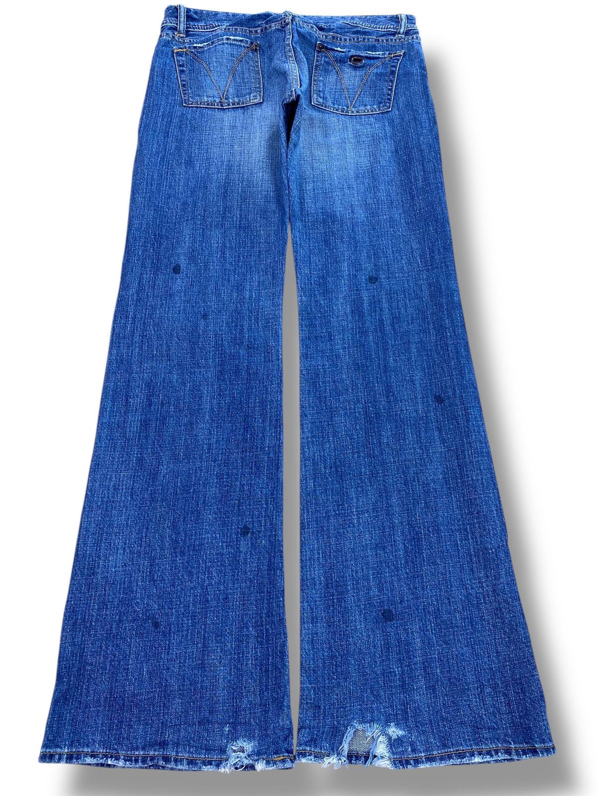 Japanese Brand Japanese Brand Faded Blue Wash Ripped Style Boot Cut Jeans Size US 31 - 3 Thumbnail