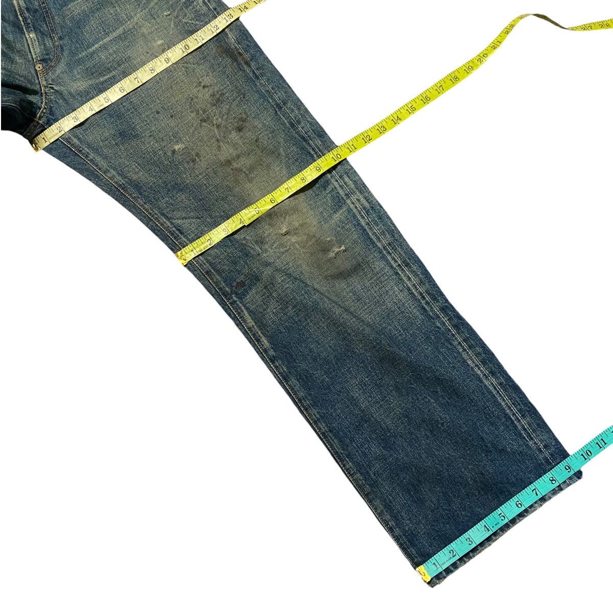 Freewheelers CALEE SUPPLY Denim Selvedge Jeans Dirty Blue Repaired Size US 32 / EU 48 - 25 Thumbnail