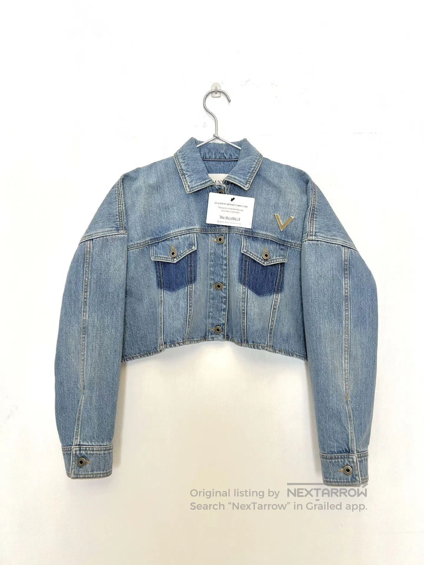 Valentino Valentino Denim Cape Jacket with V Logo. Size US XS / EU 42 / 0 - 1 Thumbnail