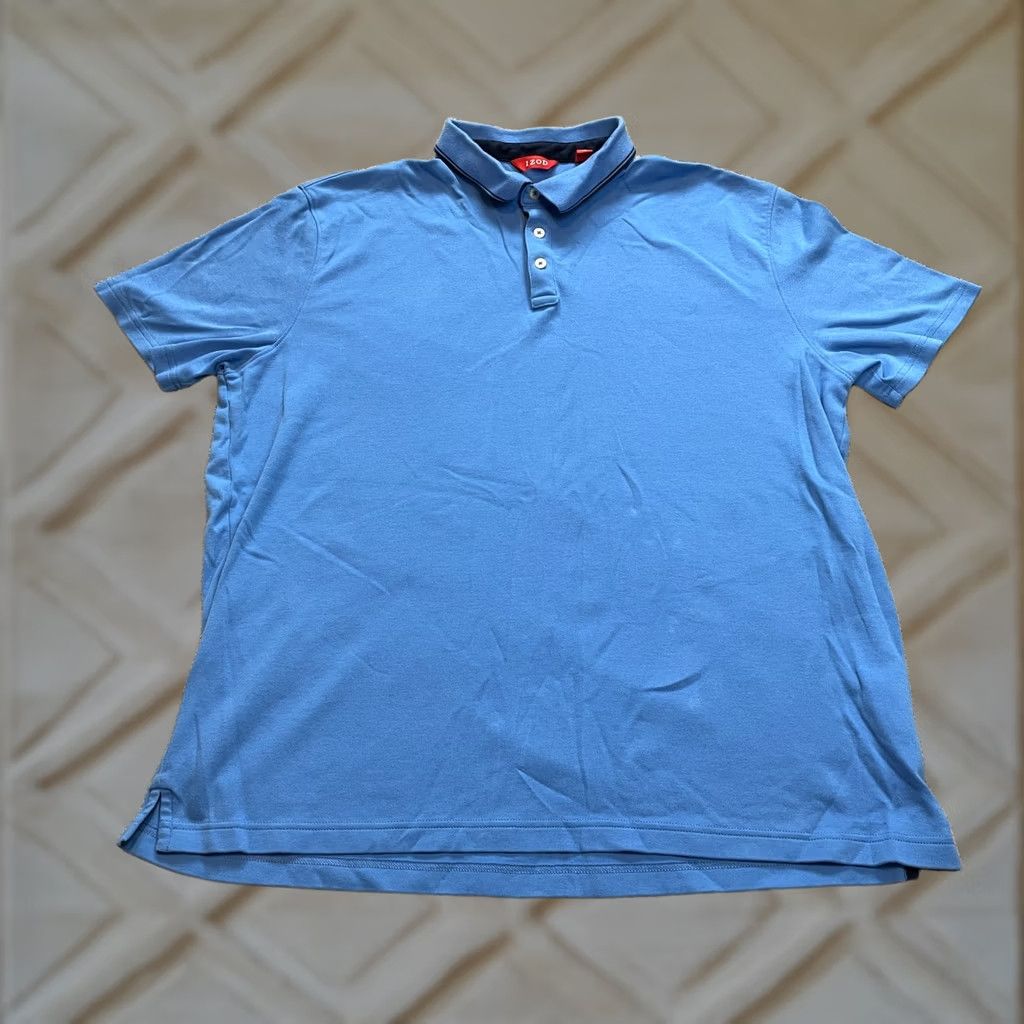 Izod VINTAGE IZOD Polo Shirt Mens XL Light Blue 100% Cotton Collared Golf Preppy Solid Short Sleeve Mens Size US XL / EU 56 / 4 - 1 Thumbnail