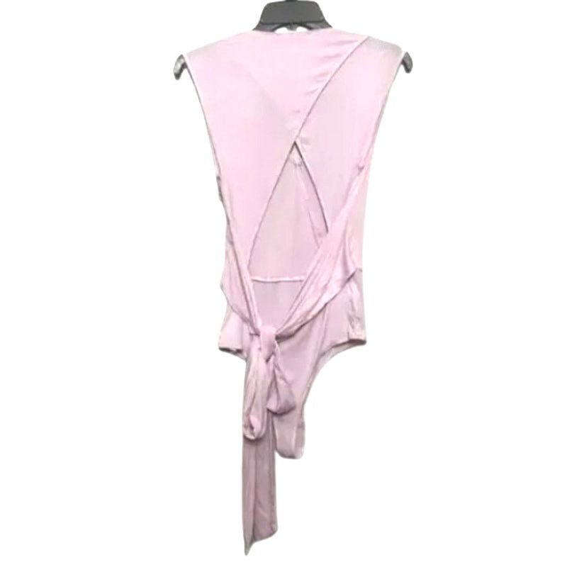 Other BCBGeneration Bodysuit Surplice Front Ribbed Tie Pink S NWOT Size S / US 4 / IT 40 - 6 Thumbnail
