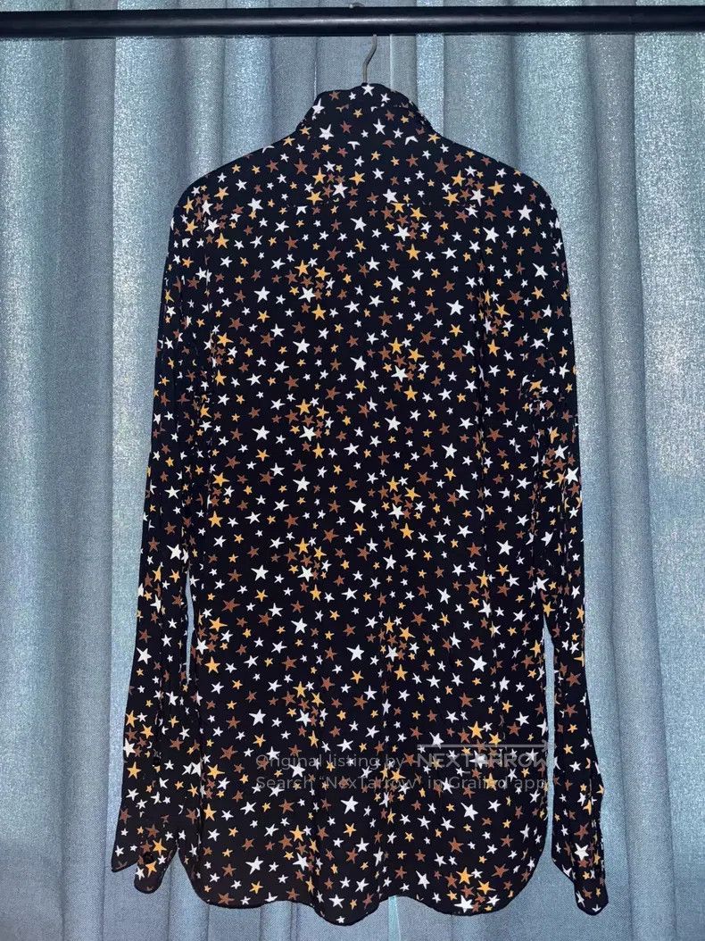 Saint Laurent Paris Saint Laurent Paris size 40 Yellow and White Star Print Sh Size US XL / EU 56 / 4 - 2 Thumbnail