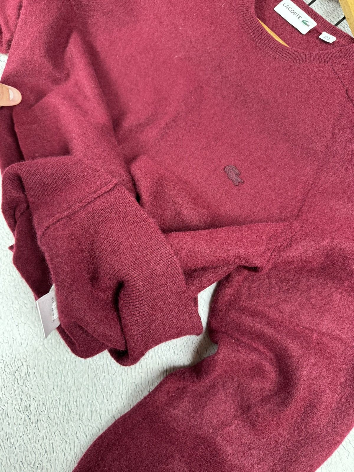 Lacoste × Vintage Lacoste Sweater Mens Red Size S(6) 100% Cashmere Knit Crew N Size US S / EU 44-46 / 1 - 12 Thumbnail
