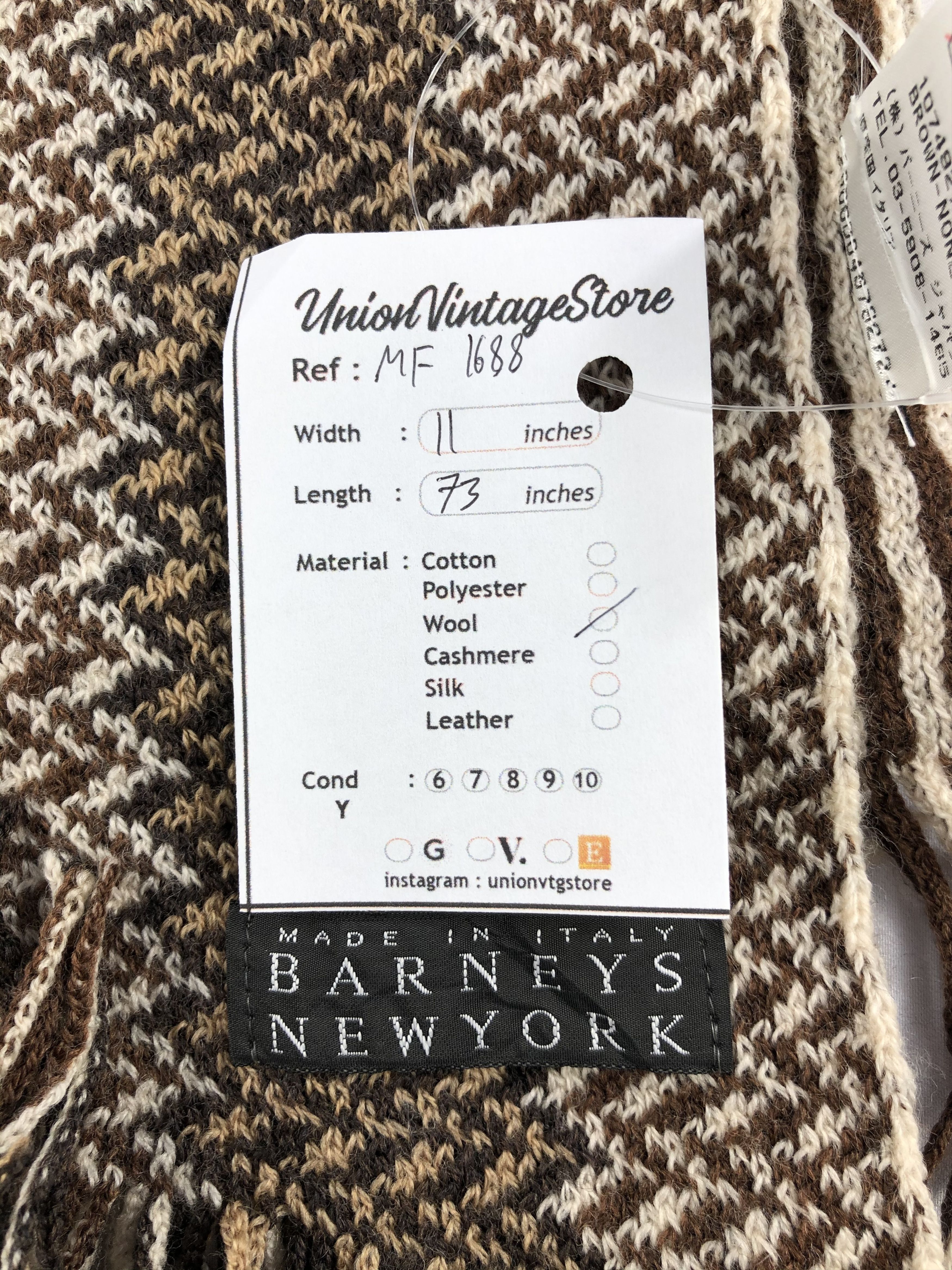 Barneys New York Vintage Barneys New York Scarf/Muffler/Neckwear MF1688 Size ONE SIZE - 7 Thumbnail
