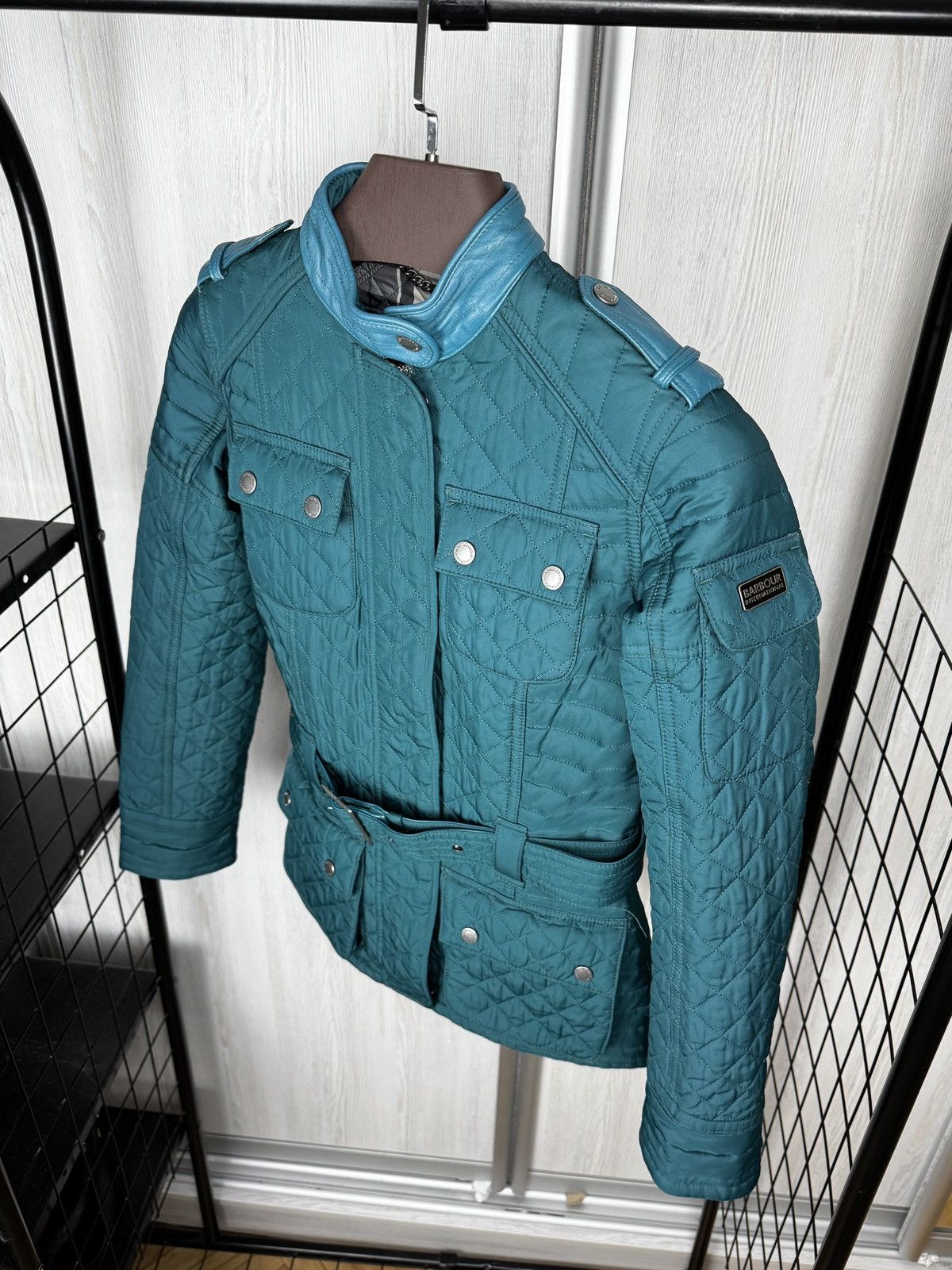 Barbour Barbour International Black Streak Quilted Leather Trim Jckt Size S / US 4 / IT 40 - 6 Thumbnail