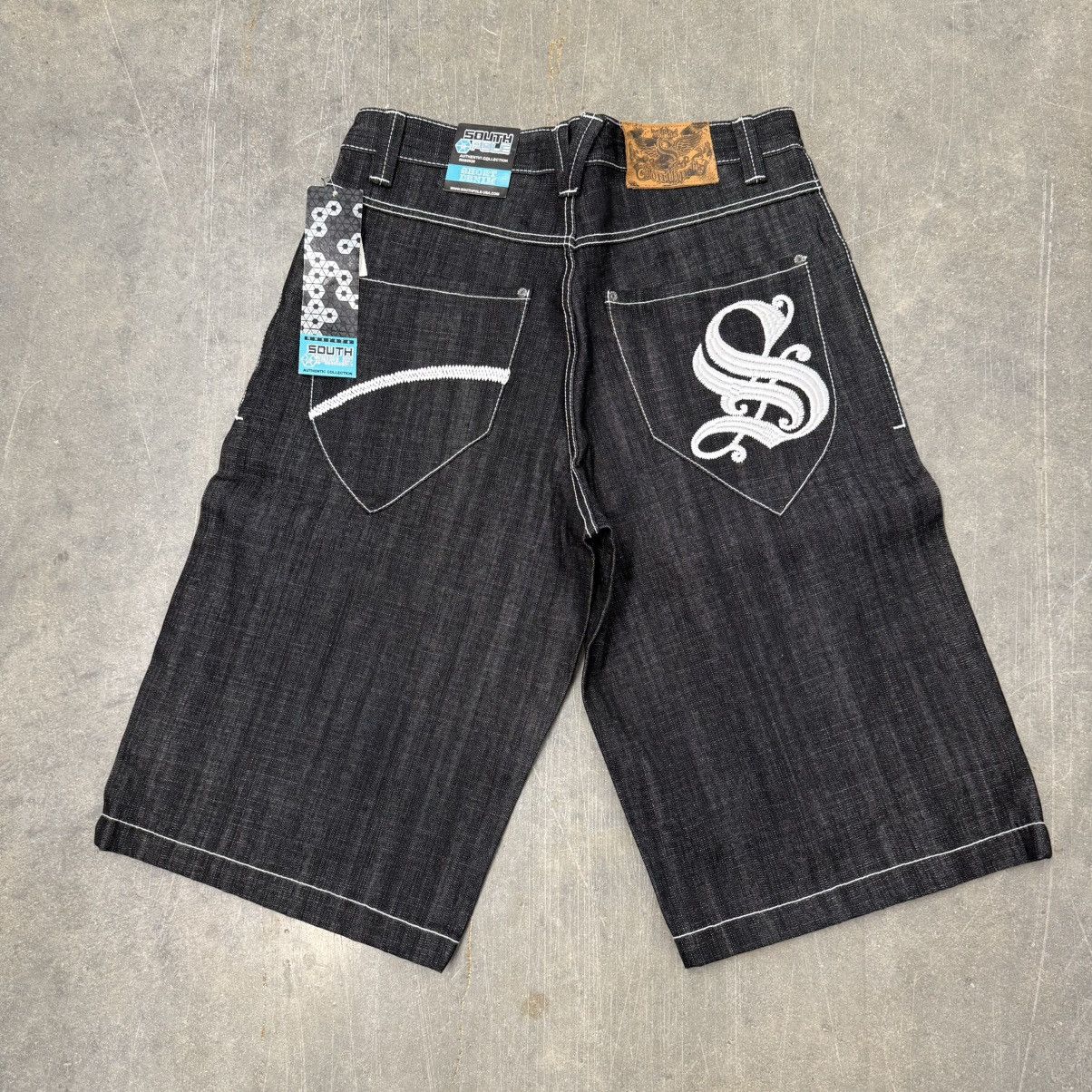 Southpole Black Denim Shorts Baggy Y2K NWT Mens Size 34