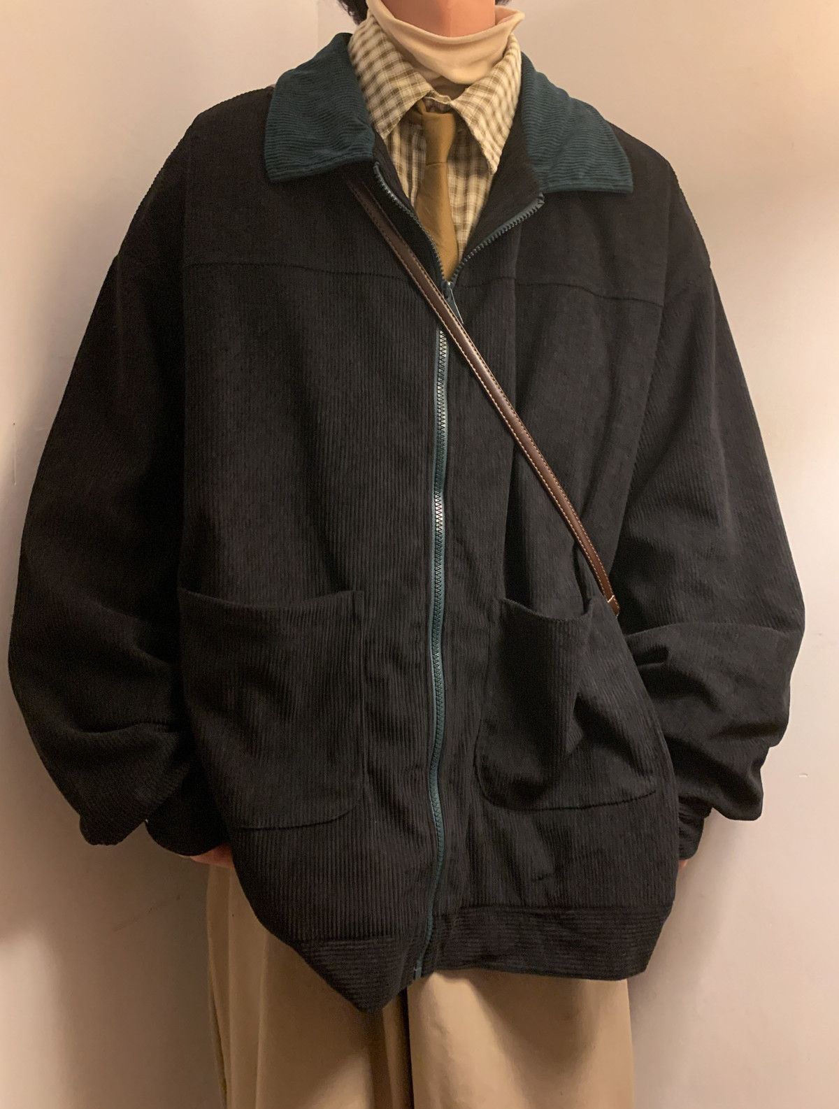 Japanese Brand Corduroy Bomber Jacket Loose Oversized Style Size US M / EU 48-50 / 2 - 1 Thumbnail