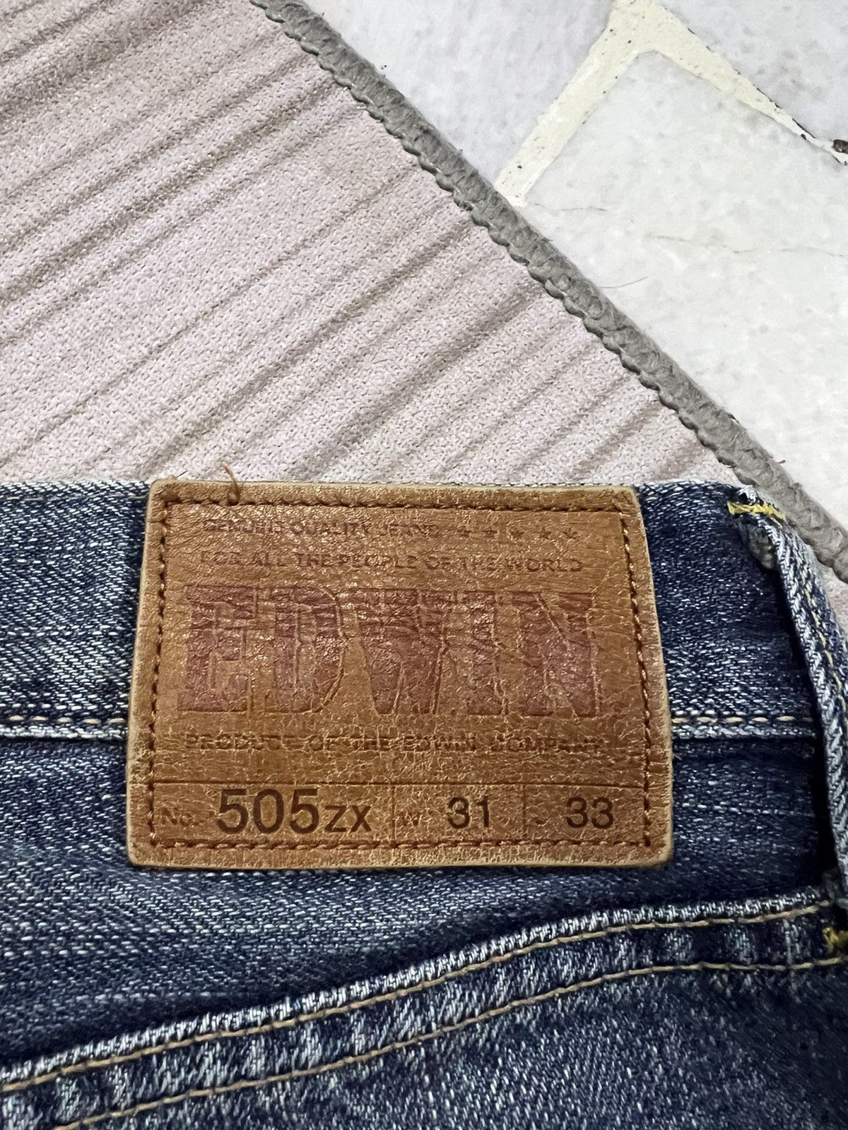 Edwin 💥RARE EDWIN 505zx SELVEDGE WITH ORENTAG Size US 31 - 16 Thumbnail