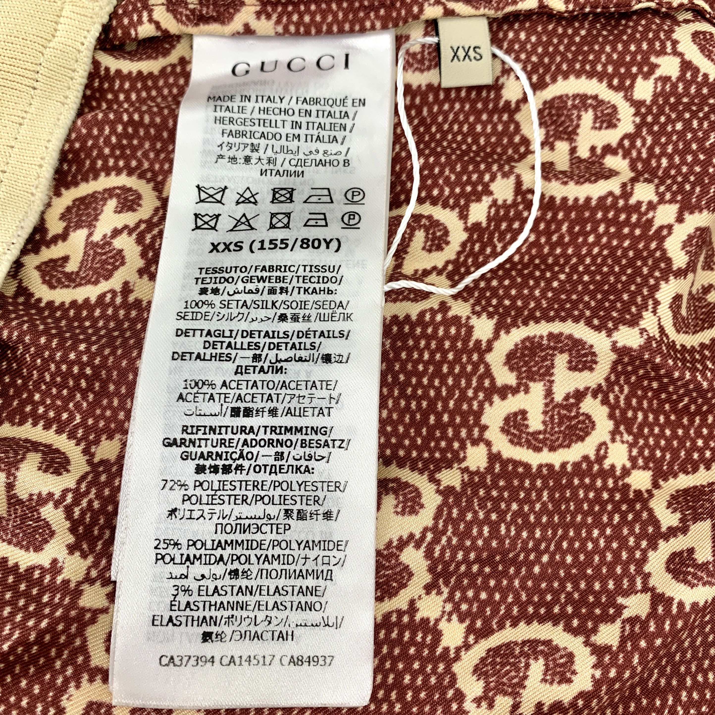 Gucci Gucci Red Logo Monogram Printed Silk Jacket (Size XXS) Size XXS / US 00 / IT 34 - 3 Thumbnail