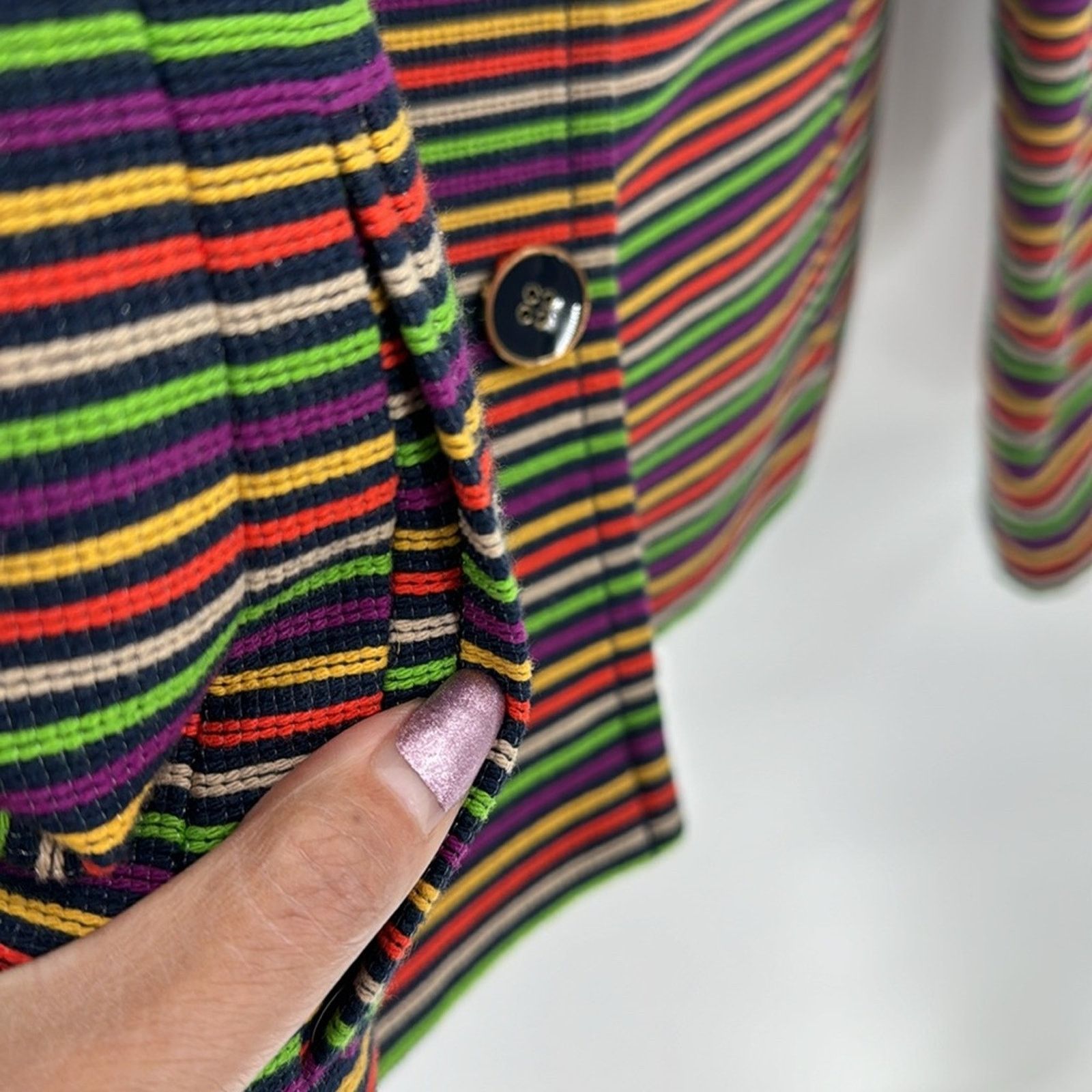 Other Talbots Cotton Blend Striped Blazer Multicolor Lined sz 4P Size S / US 4 / IT 40 - 5 Thumbnail