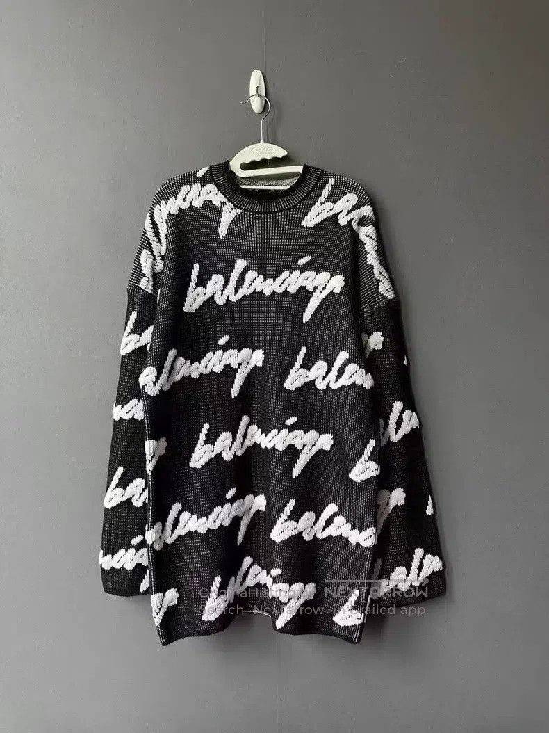 Balenciaga Balenciaga Handwritten Splash Knitwear Size US XS / EU 42 / 0 - 1 Thumbnail
