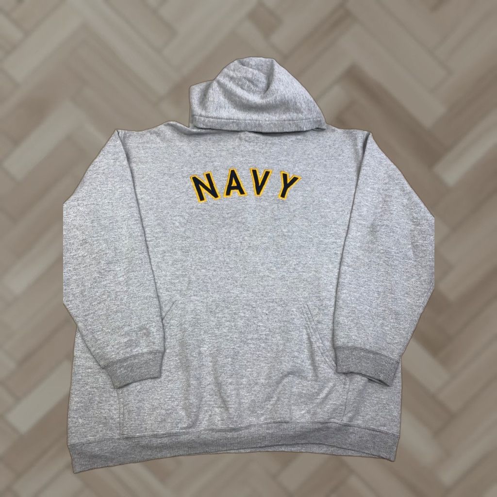 Vintage VINTAGE Timeout Navy Hoodie Mens L Gray Pullover Embroidered Heavyweight Hooded Pockets 90s Mens Size US L / EU 52-54 / 3 - 1 Thumbnail