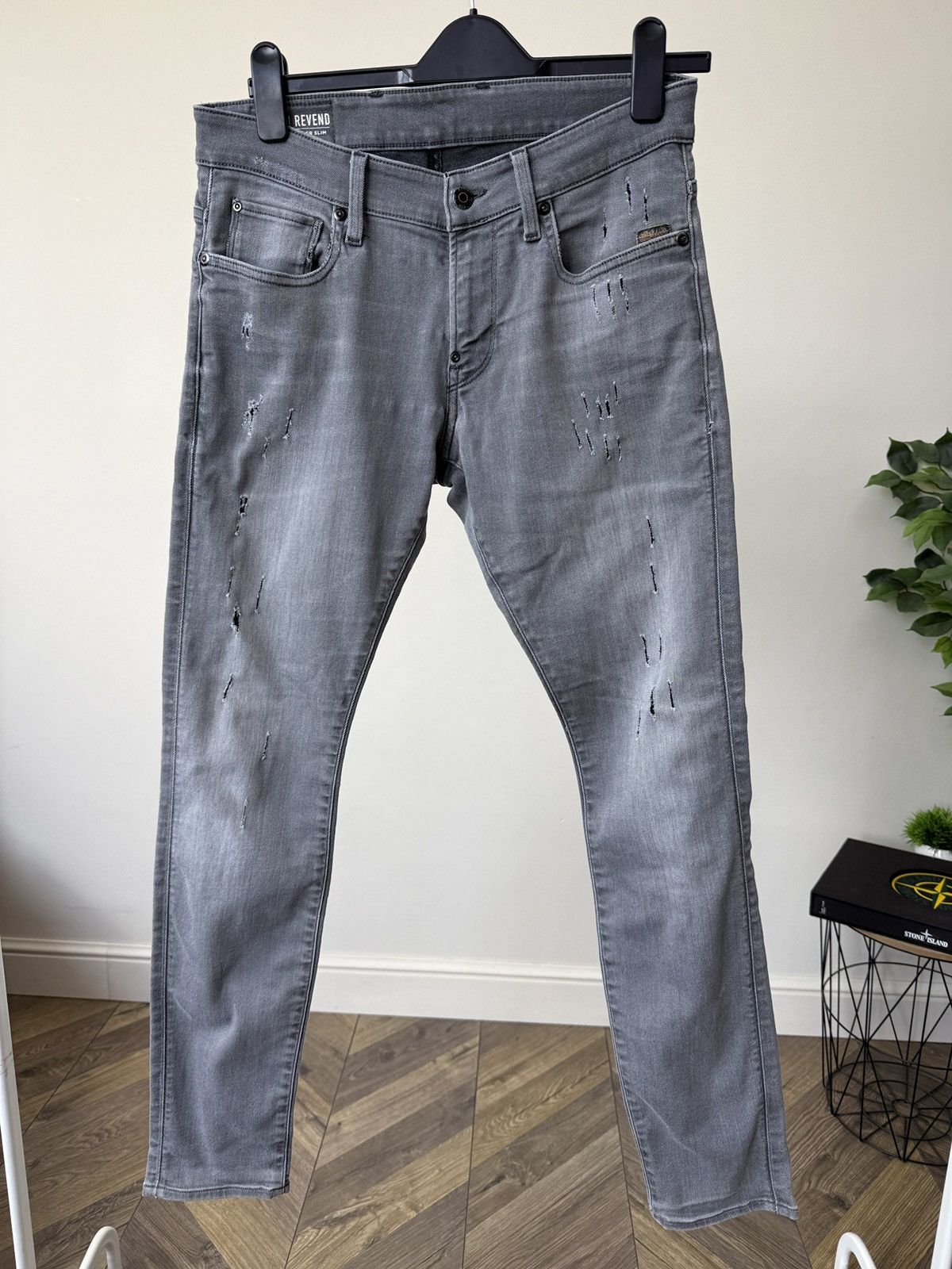 G-Star Vintage G-Star RAW Men's REVEND SKINNY JEANS Slim Grey Wash Size US 31 - 1 Thumbnail
